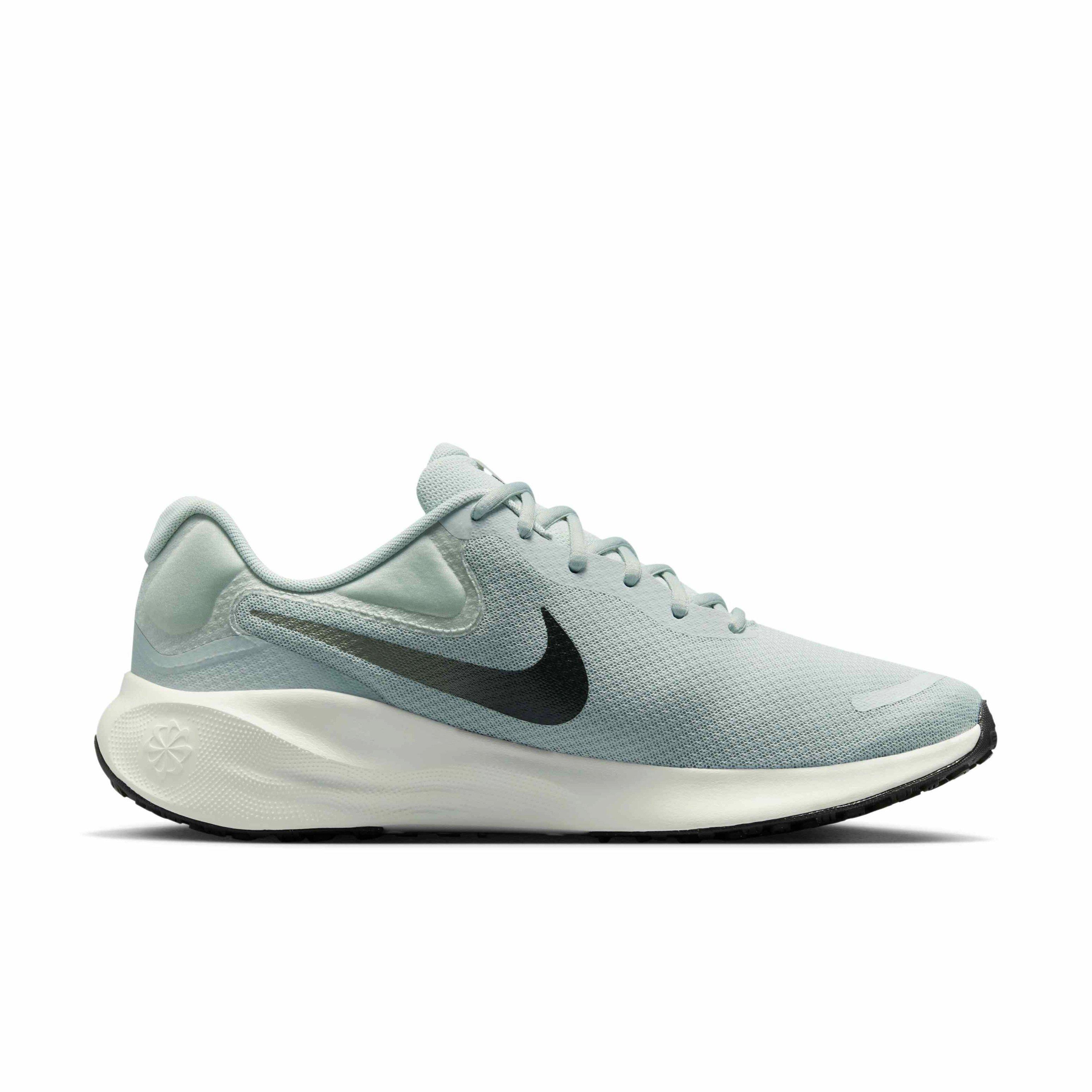 Nike Revolution 7 "Light Silver/Light Army/Pale Ivory/Sequoia" Men's Running Shoe - SILVER/GREEN/IVORY Thumbnail View 1