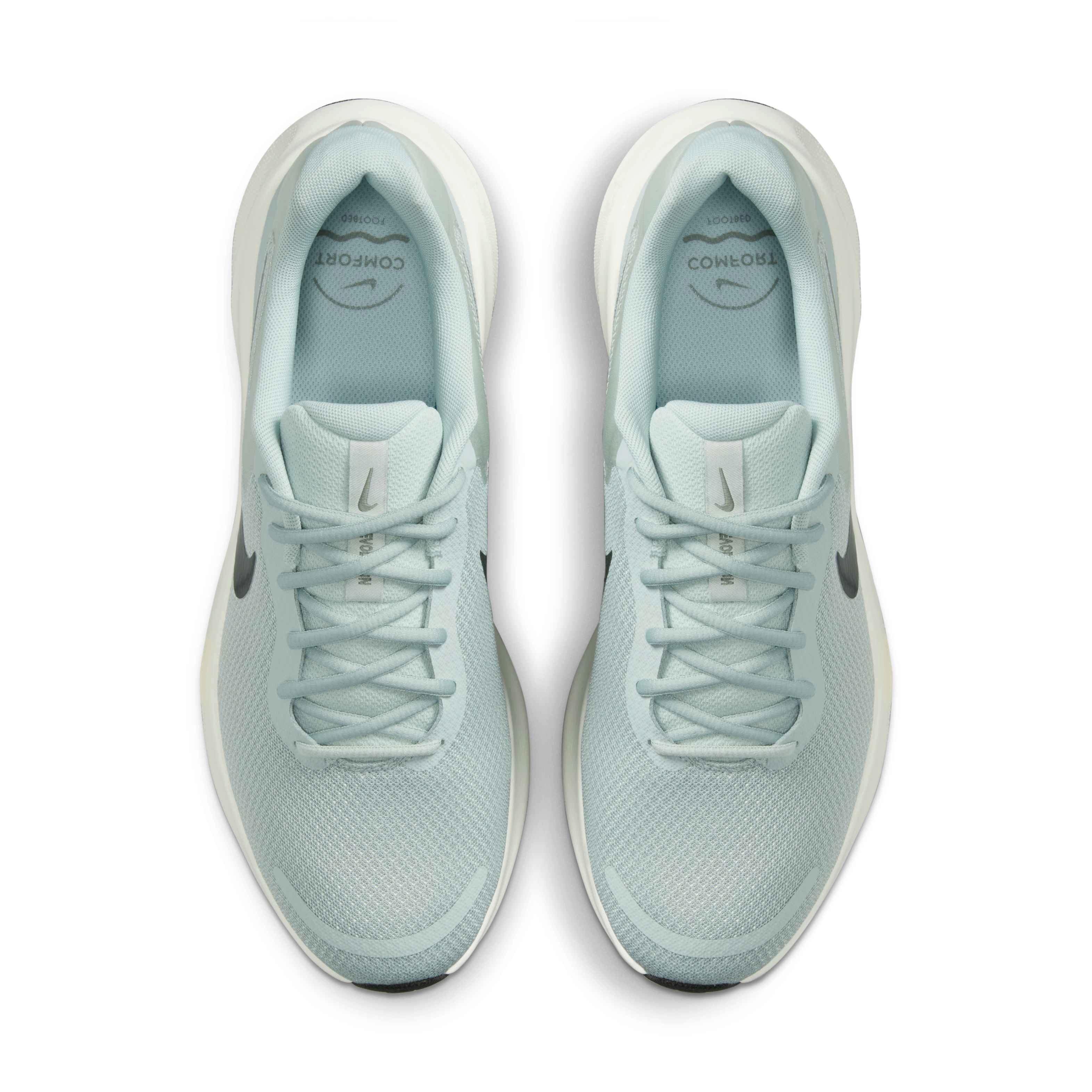 Nike Revolution 7 "Light Silver/Light Army/Pale Ivory/Sequoia" Men's Running Shoe - SILVER/GREEN/IVORY Thumbnail View 4