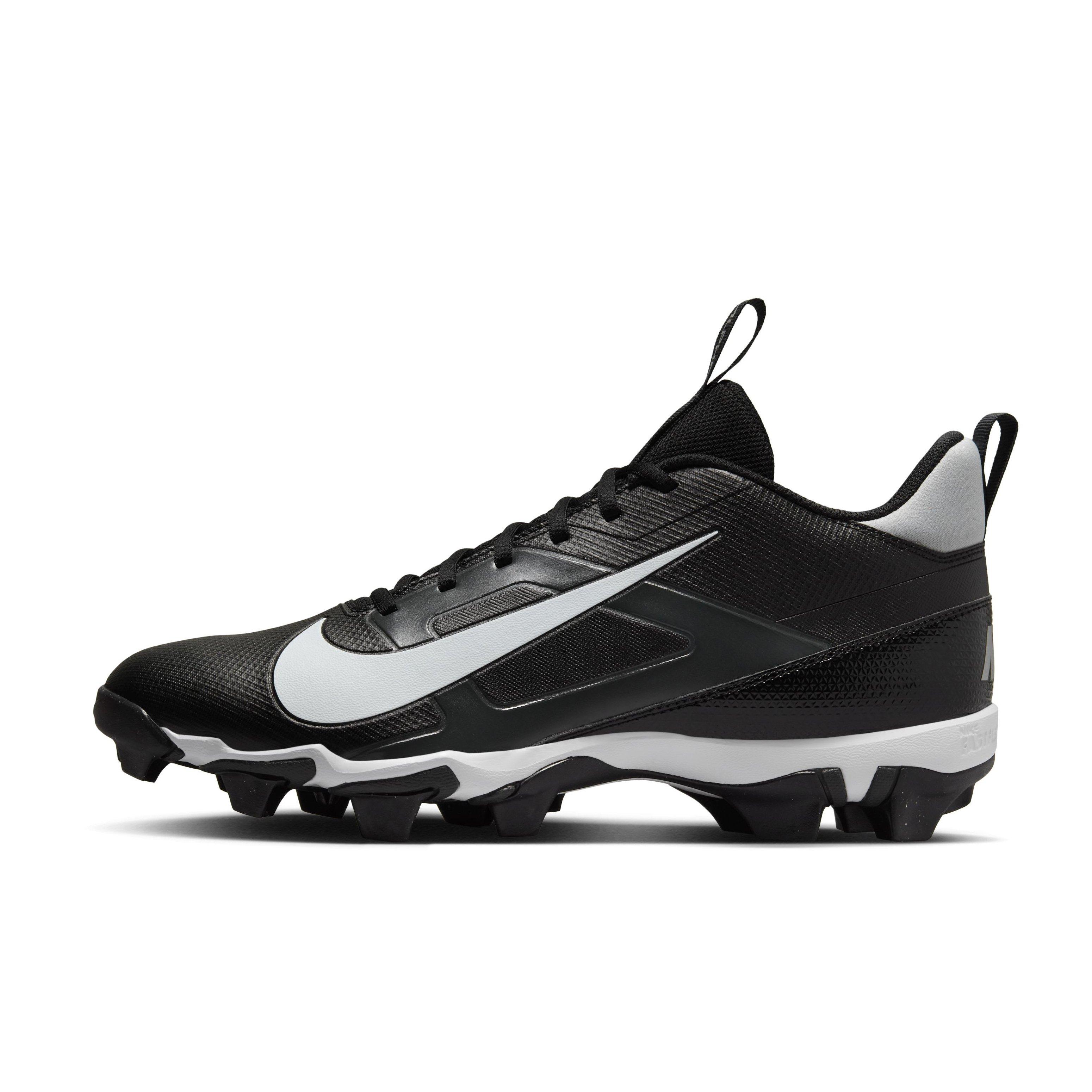 Nike Alpha Menace 4 Shark "Black/Light Smoke Grey/Metallic Silver/White" Men's Football Cleat - BLACK/LT GREY/SILVER/WHITE Thumbnail View 2