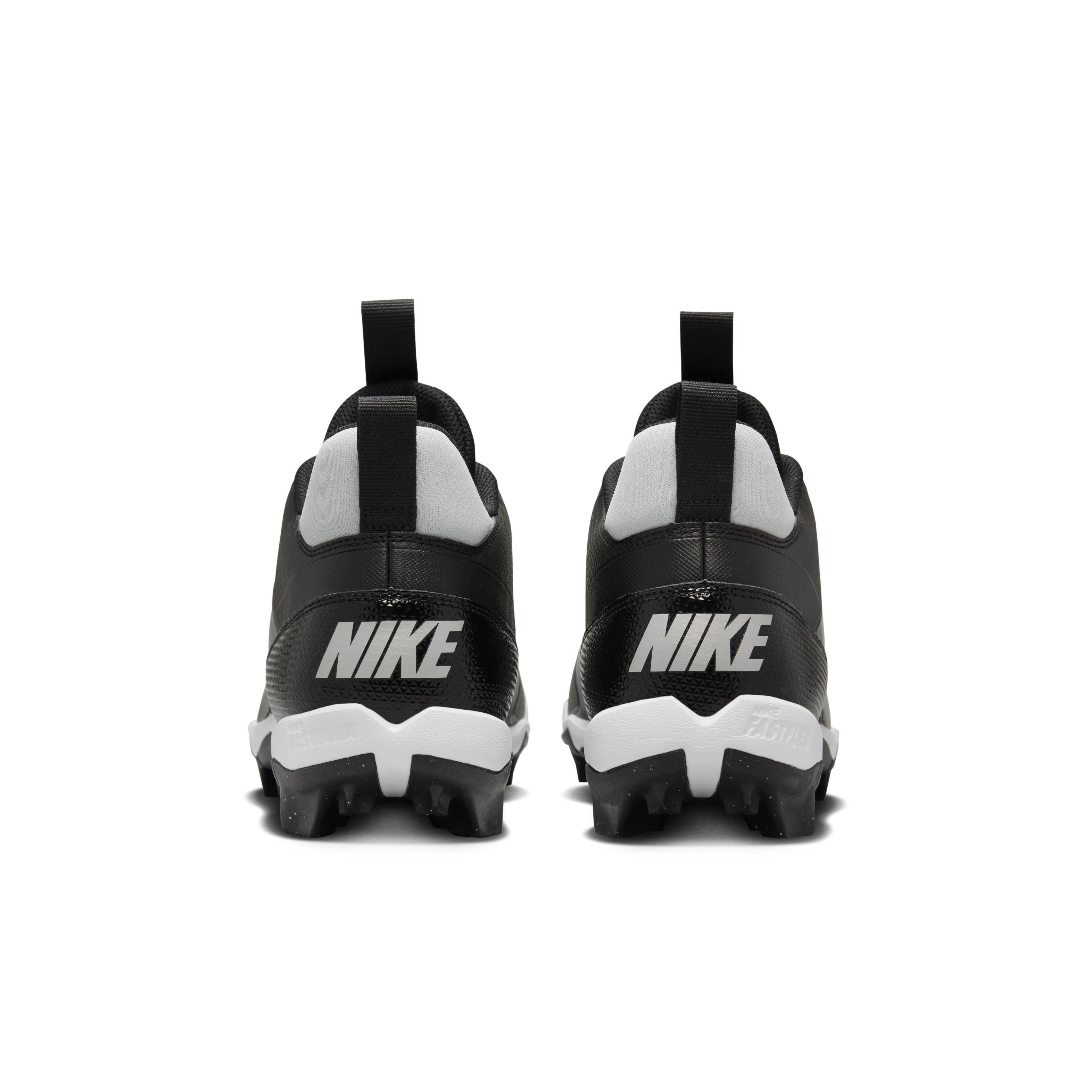 Nike Alpha Menace 4 Shark "Black/Light Smoke Grey/Metallic Silver/White" Men's Football Cleat - BLACK/LT GREY/SILVER/WHITE Thumbnail View 5