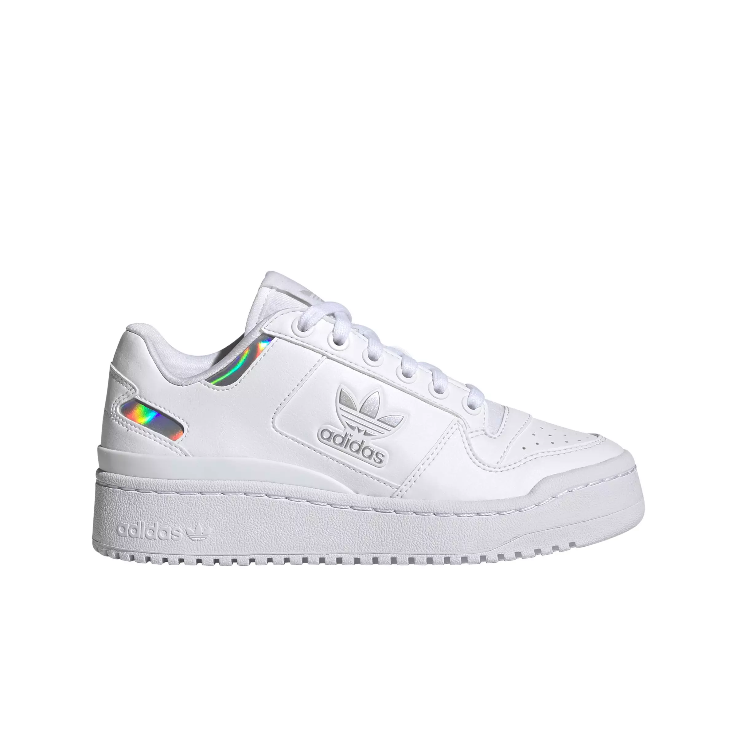 adidas Forum Bold "Ftwr White/Ftwr White/Sil Dawn" Grade School Girls' Shoe - WHITE/WHITE/DAWN