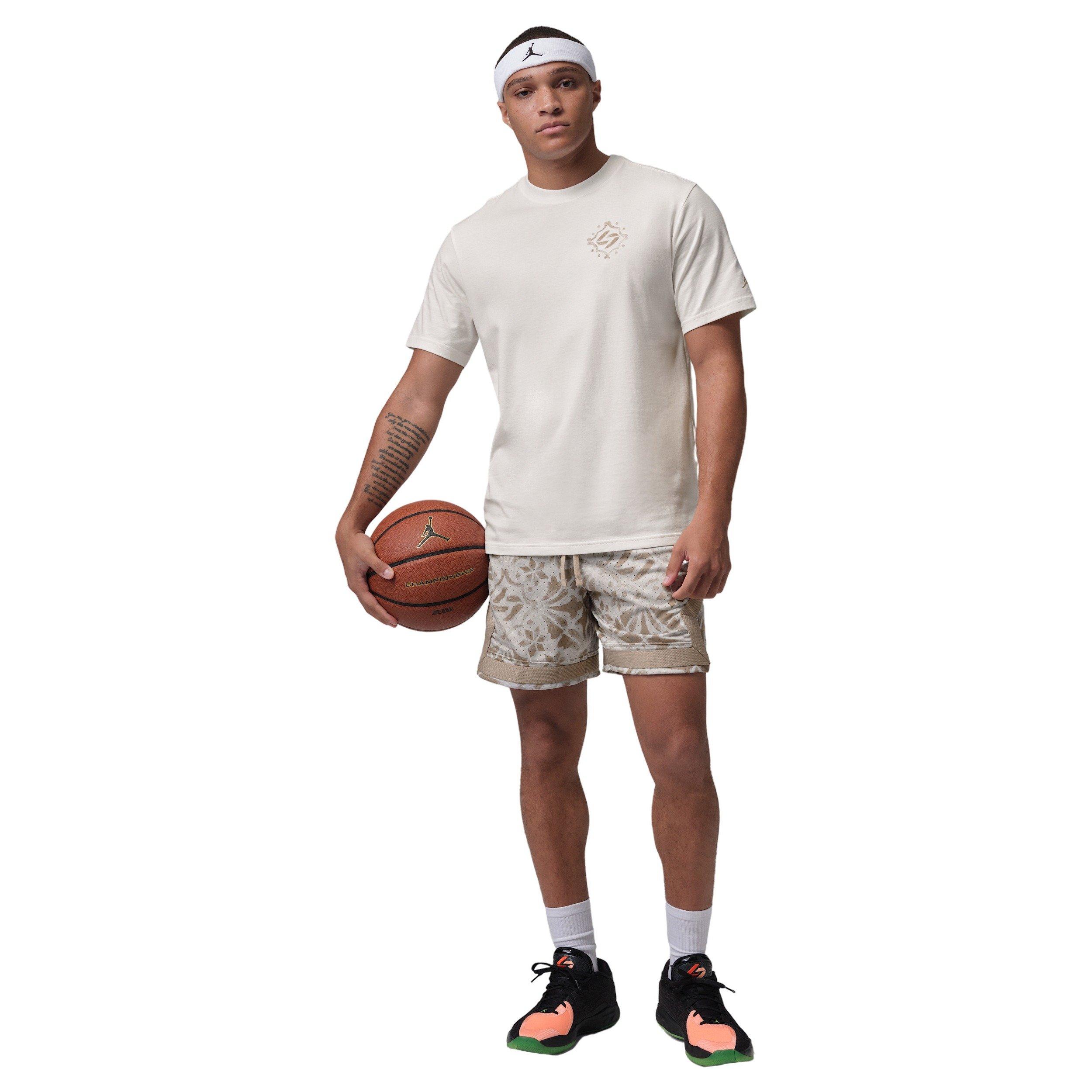 Jordan Men's Luka Dončić Dri-FIT Diamond Shorts - BROWN Thumbnail View 6
