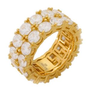 King Ice Double-Row Brilliant-Cut Ring - Gold - GOLD