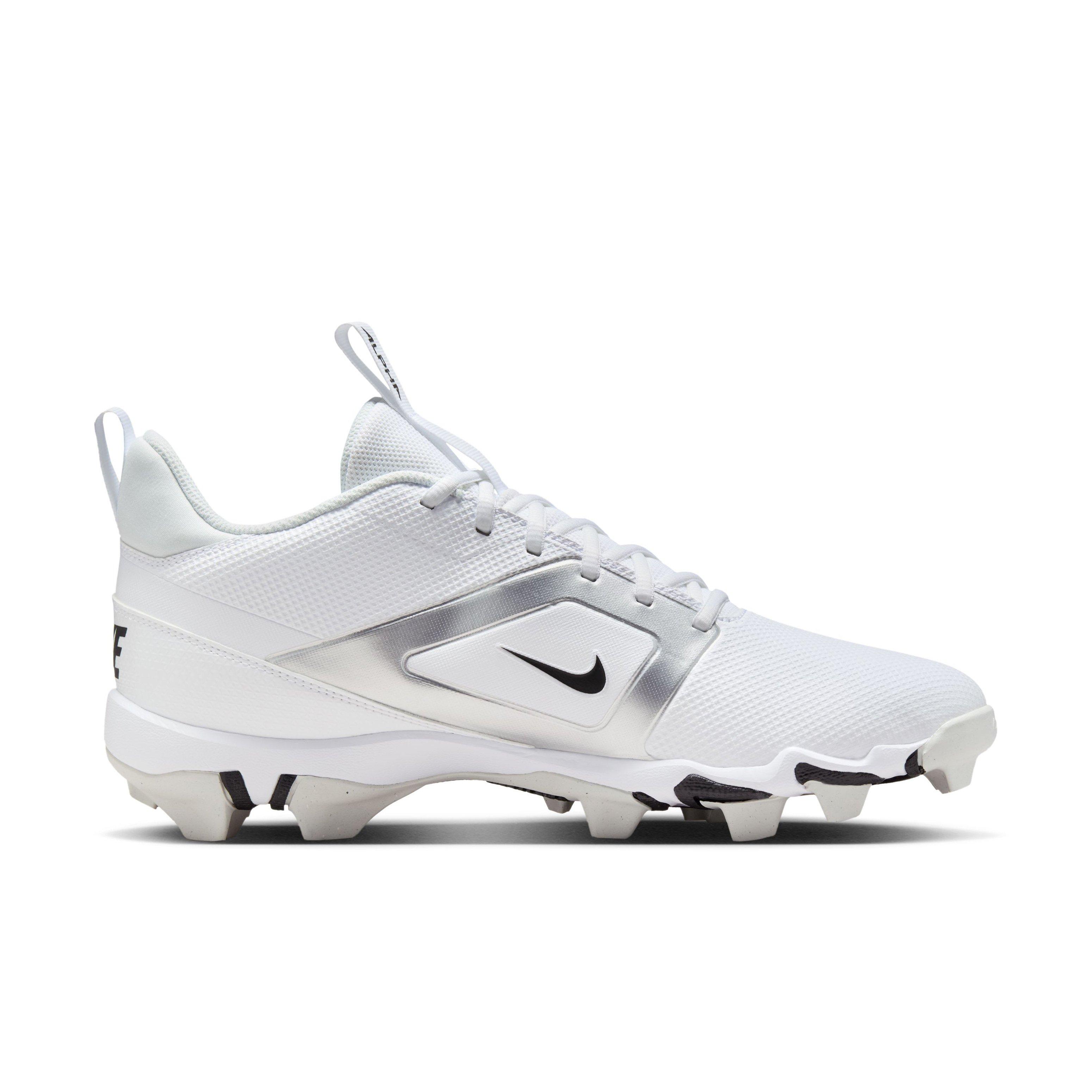 Nike Alpha Menace 4 Shark "White/Metallic Silver/Photon Dust/Black" Men's Football Cleat - WHITE/SILVER/DUST/BLACK Thumbnail View 1