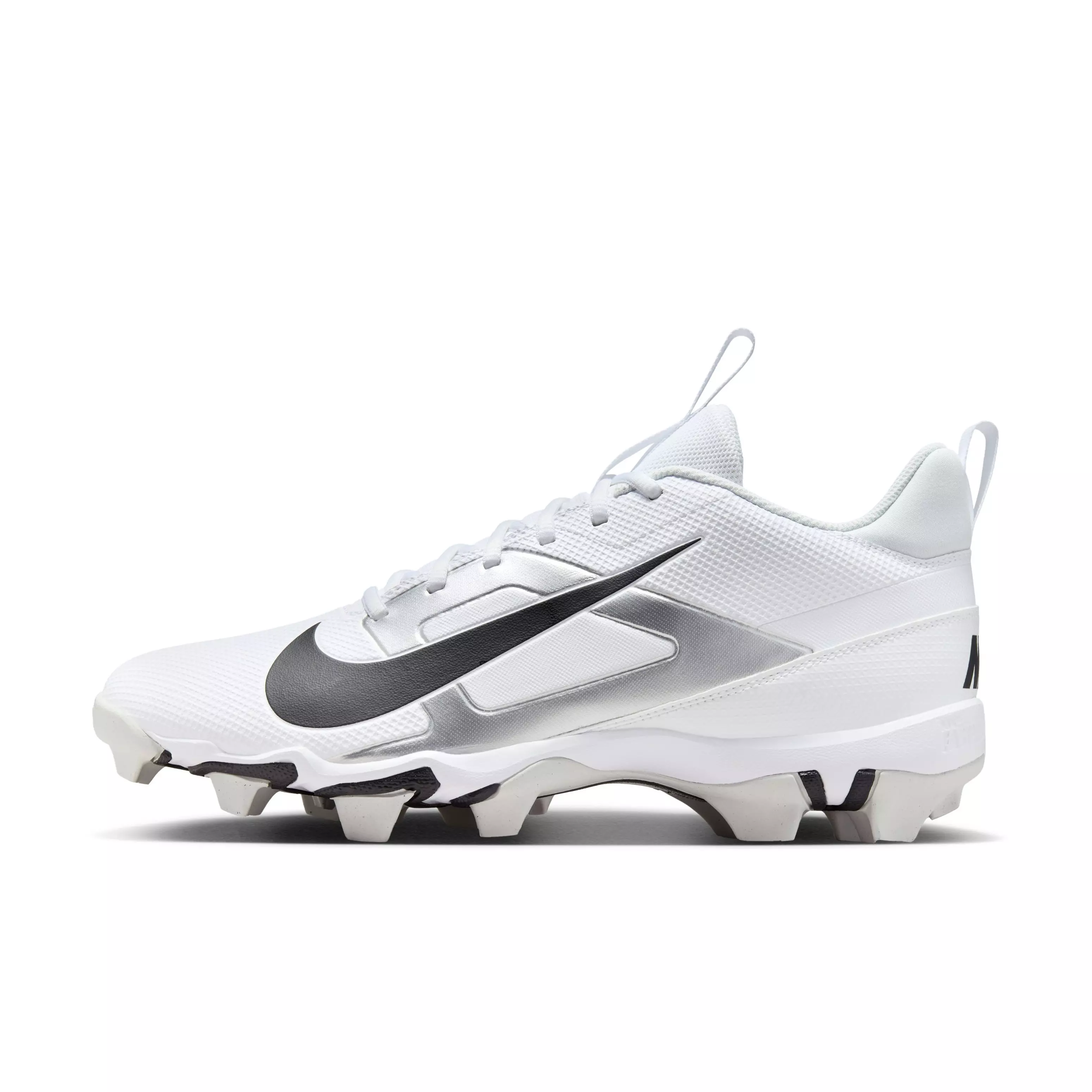 Nike Alpha Menace 4 Shark "White/Metallic Silver/Photon Dust/Black" Men's Football Cleat - WHITE/SILVER/DUST/BLACK