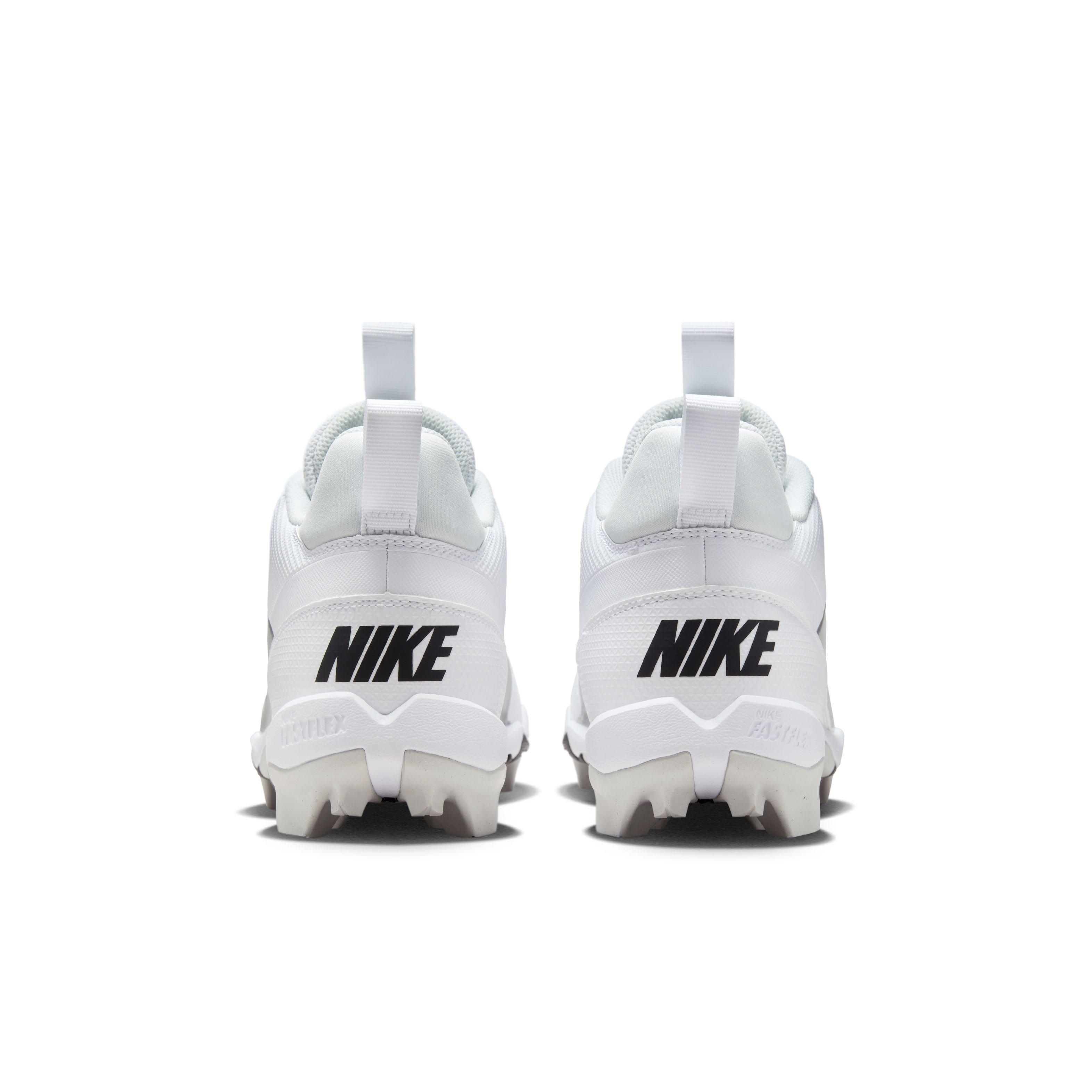 Nike Alpha Menace 4 Shark "White/Metallic Silver/Photon Dust/Black" Men's Football Cleat - WHITE/SILVER/DUST/BLACK Thumbnail View 5