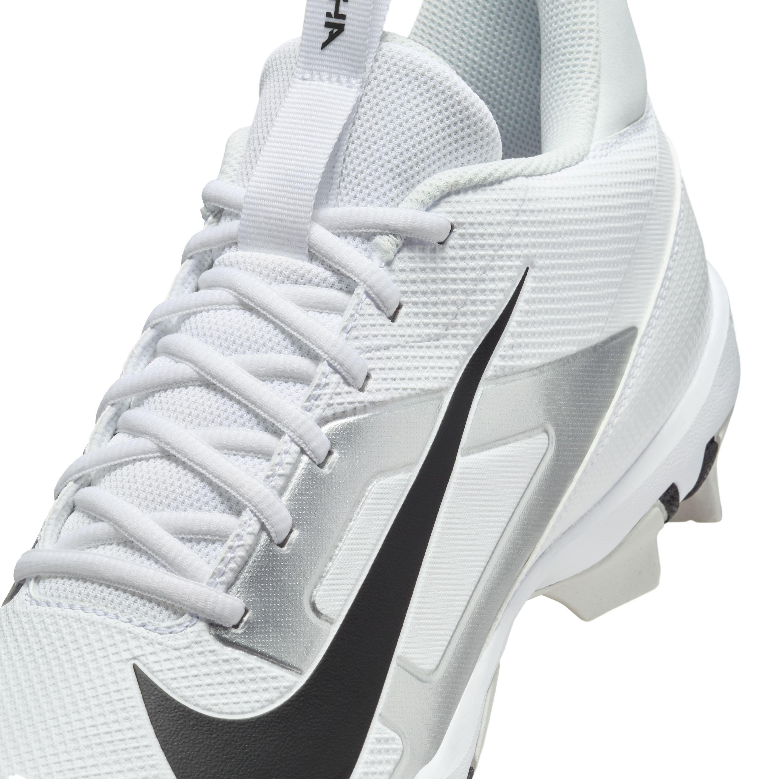 Nike Alpha Menace 4 Shark "White/Metallic Silver/Photon Dust/Black" Men's Football Cleat - WHITE/SILVER/DUST/BLACK Thumbnail View 8