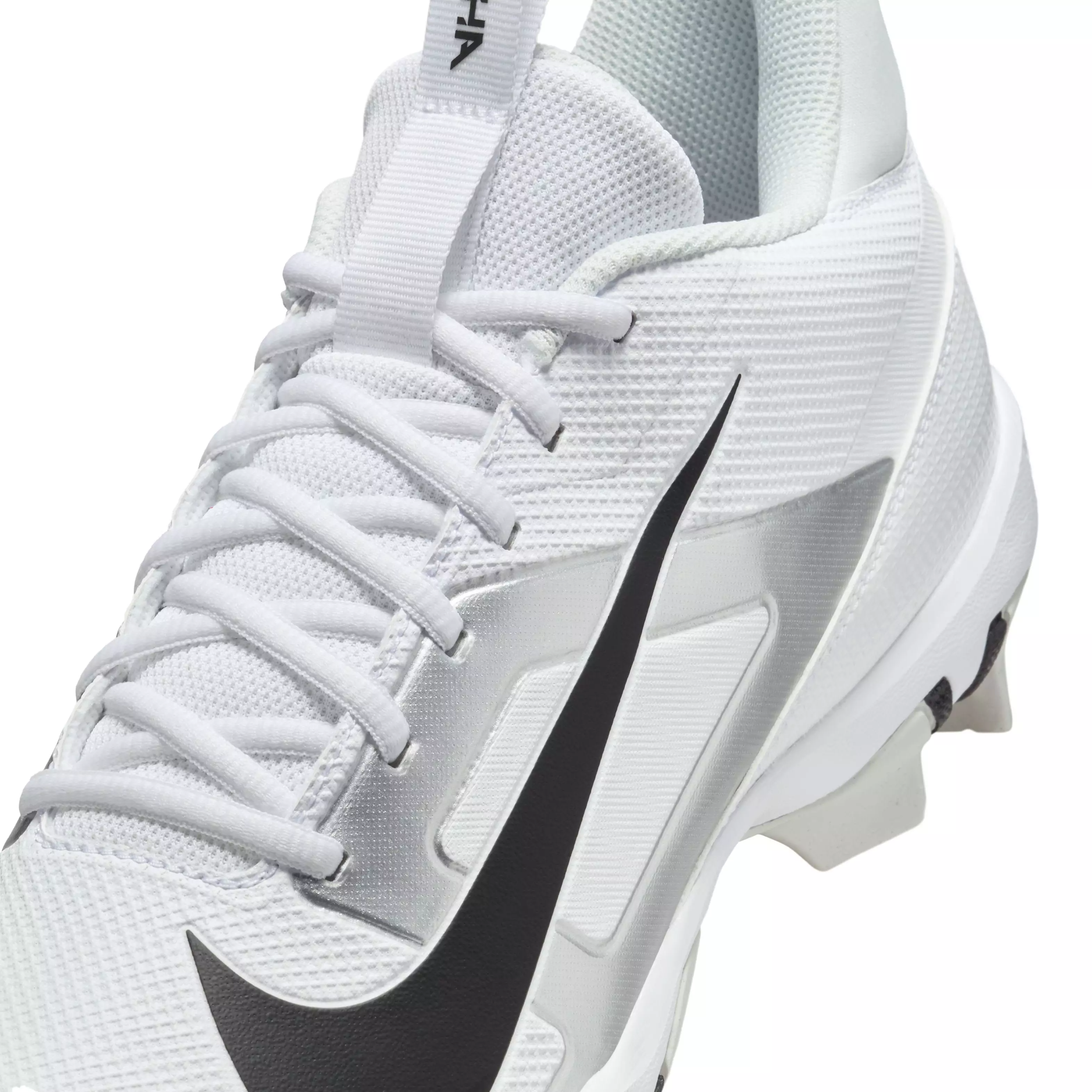 Nike Alpha Menace 4 Shark "White/Metallic Silver/Photon Dust/Black" Men's Football Cleat - WHITE/SILVER/DUST/BLACK