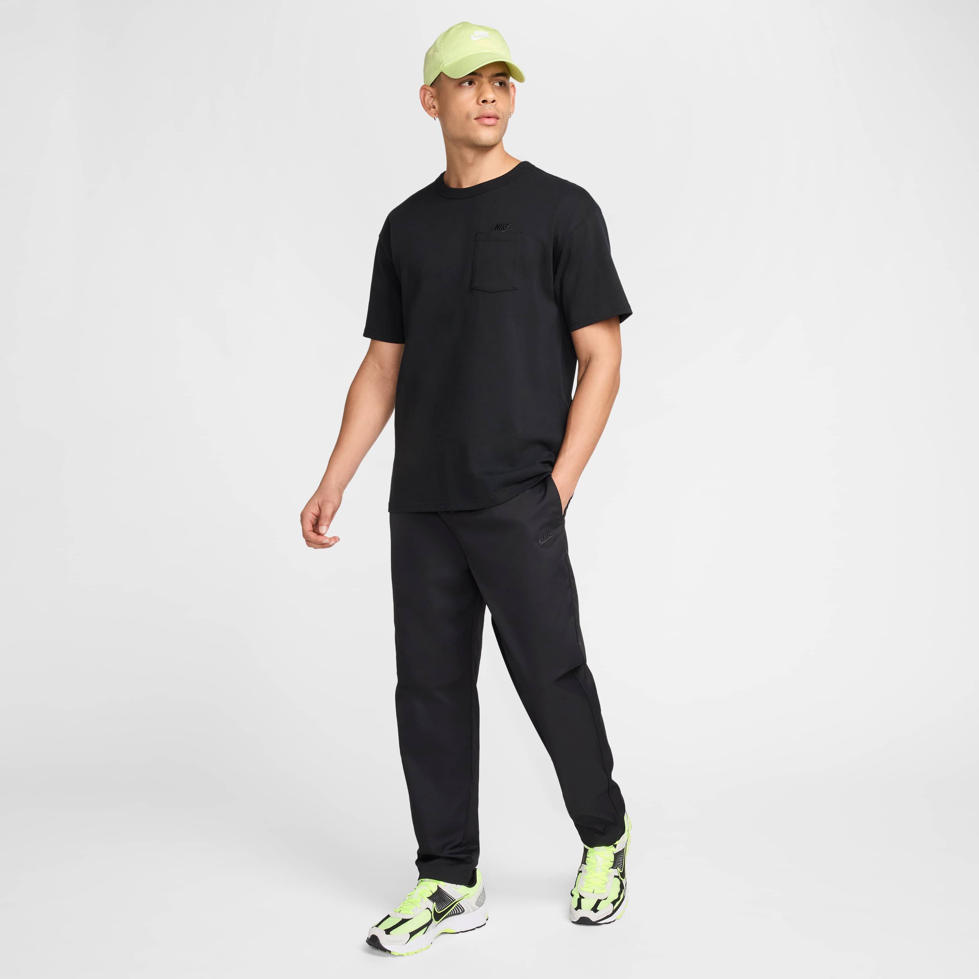 Nike Men's Club Woven Tapered Pants - BLACK Thumbnail View 6