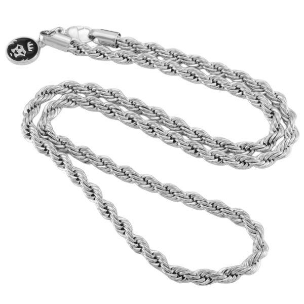 King Ice 8mm Rope Chain - White Gold - WHITE GOLD