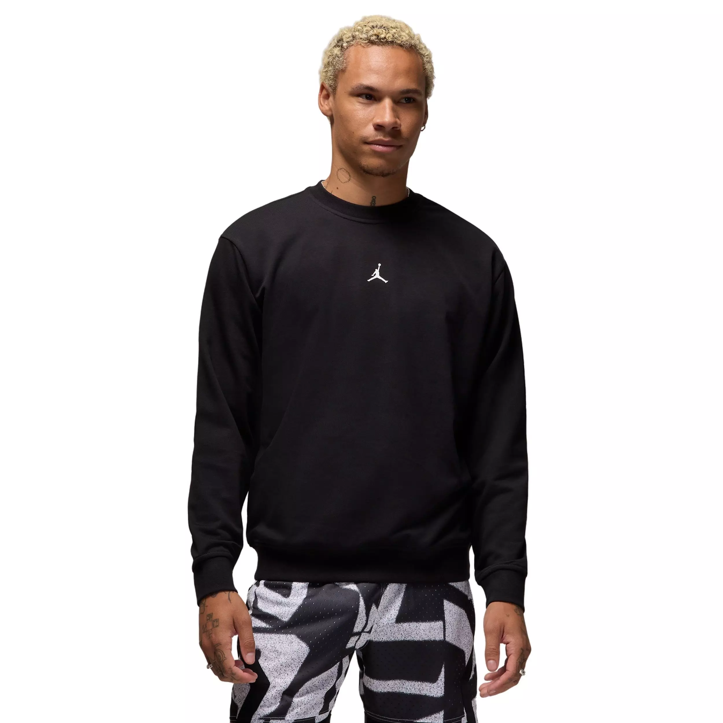 Jordan Men's Sport Crossover Dri-FIT Crew-Neck Sweatshirt - BLACK