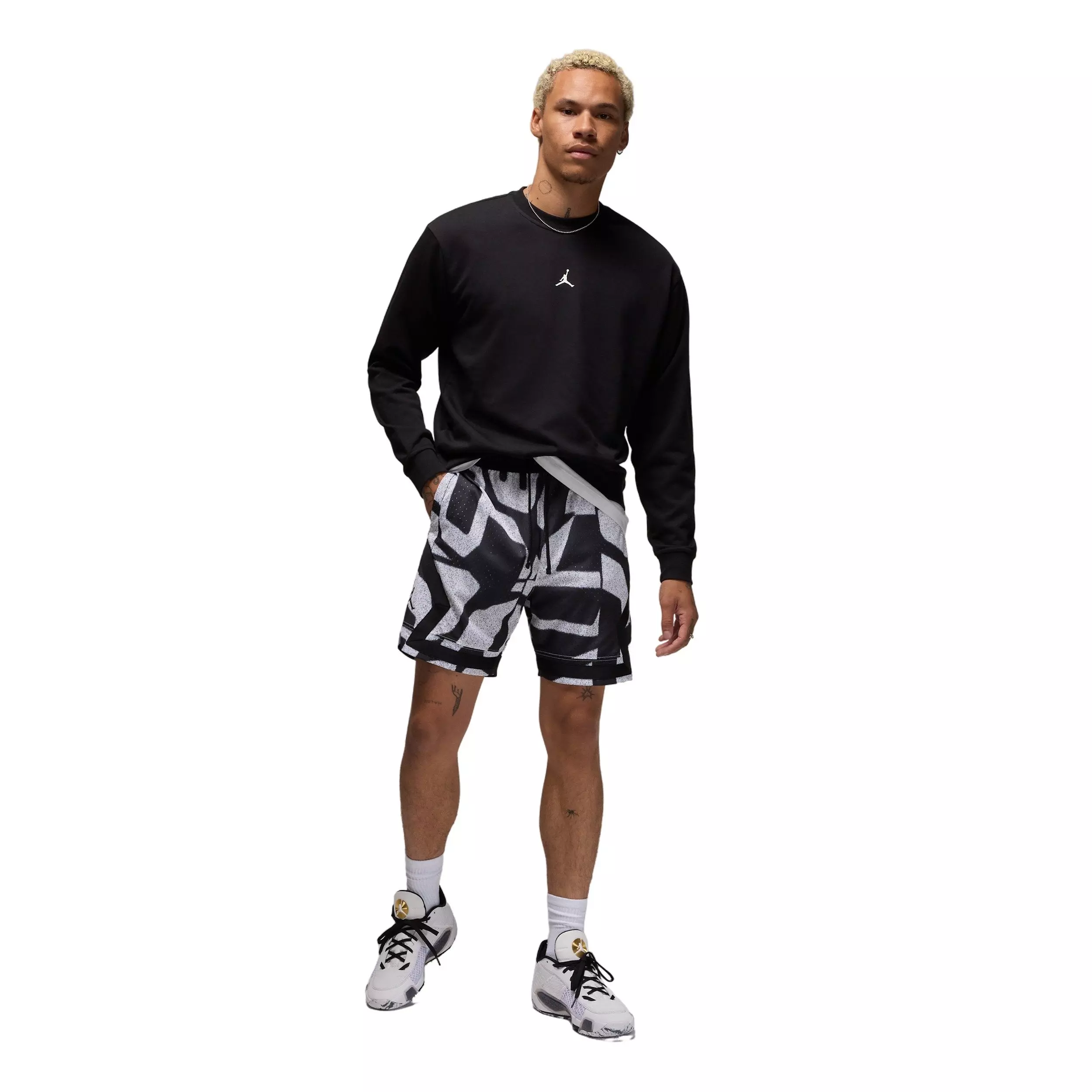 Jordan Men's Sport Crossover Dri-FIT Crew-Neck Sweatshirt - BLACK