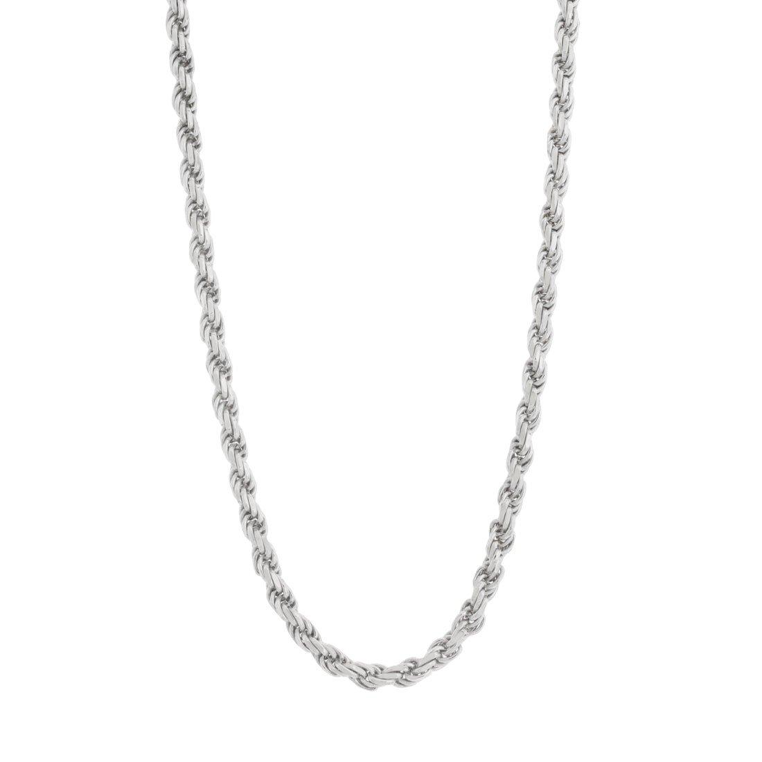 King Ice 5mm Rope Chain - White Gold - WHITE GOLD