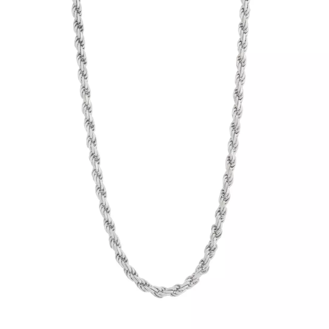 King Ice 5mm Rope Chain - White Gold - WHITE GOLD