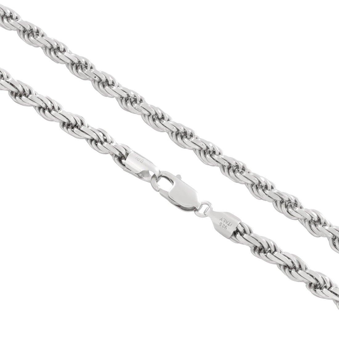 King Ice 5mm Rope Chain - White Gold - WHITE GOLD