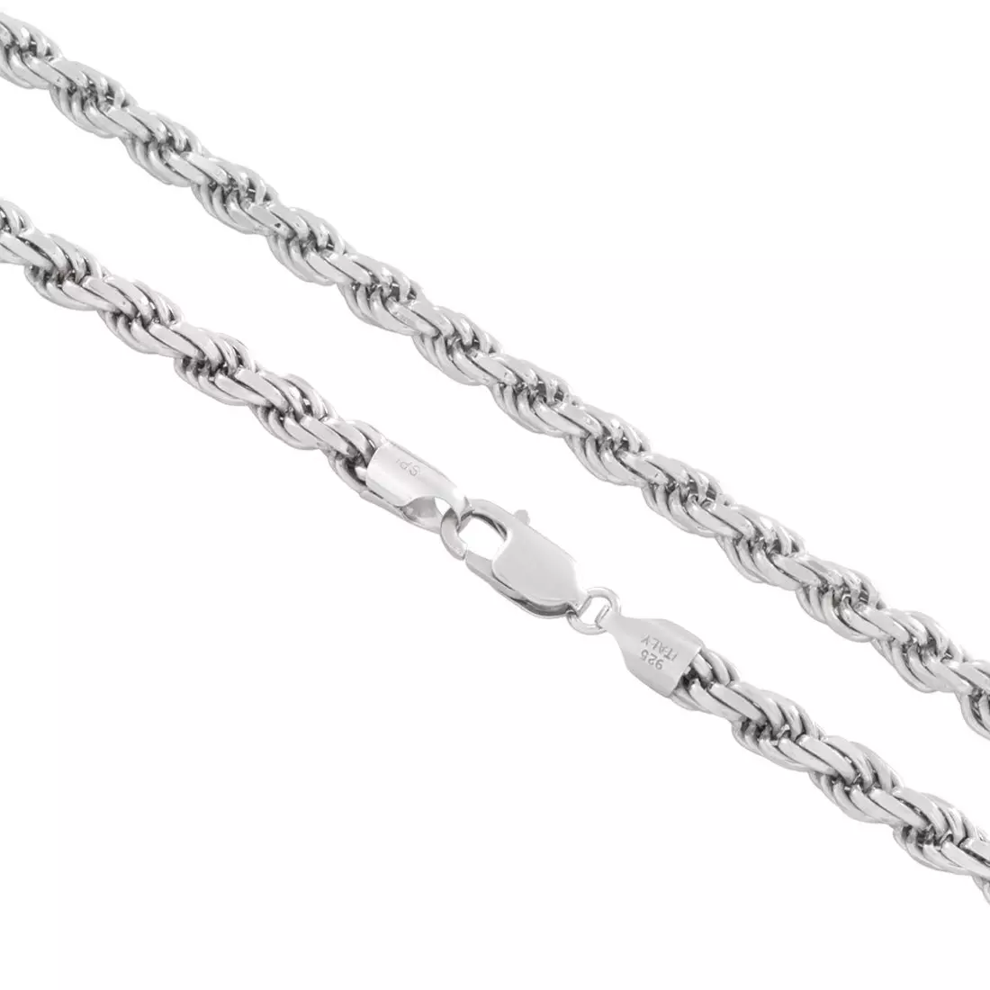 King Ice 5mm Rope Chain - White Gold - WHITE GOLD