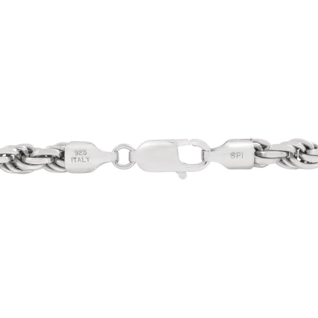King Ice 5mm Rope Chain - White Gold - WHITE GOLD