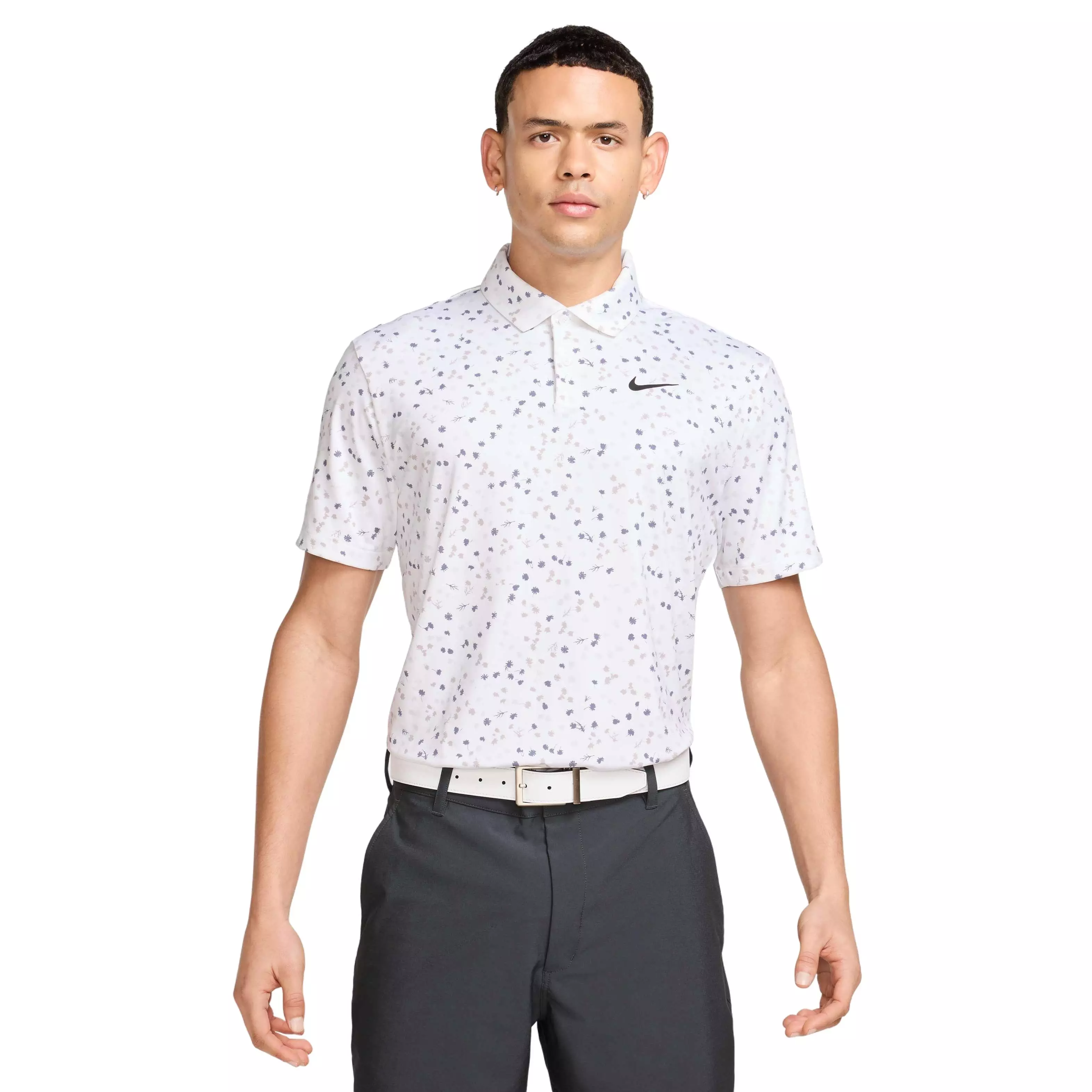 Nike Men's Dri-FIT Tour Floral Golf Polo - WHITE