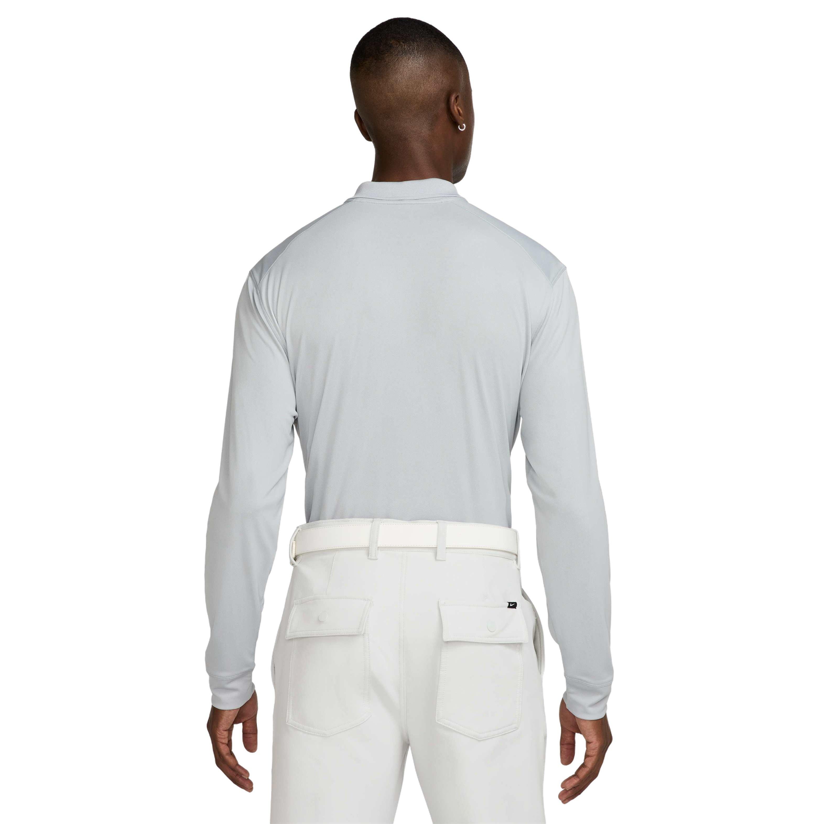 Nike Men's Dri-FIT Victory Solid Long-Sleeve Golf Polo - GREY Thumbnail View 2