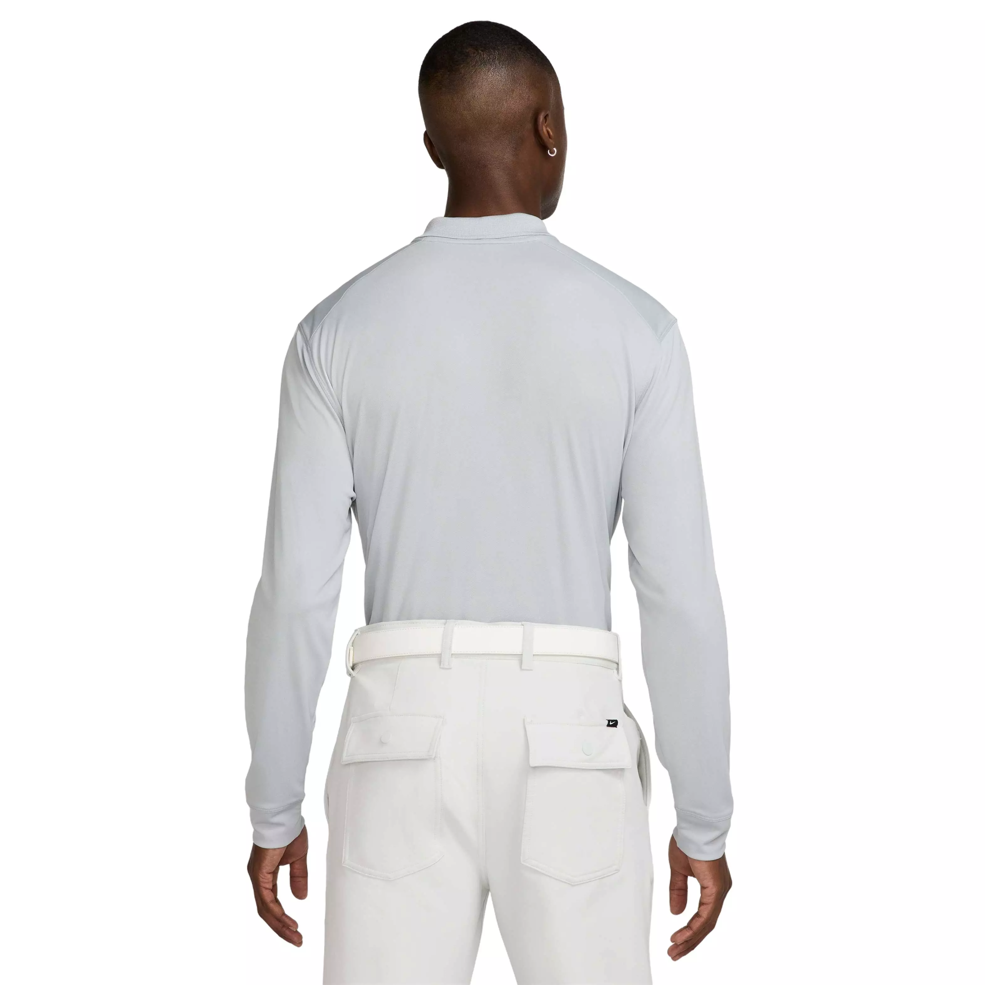 Nike Men's Dri-FIT Victory Solid Long-Sleeve Golf Polo - GREY
