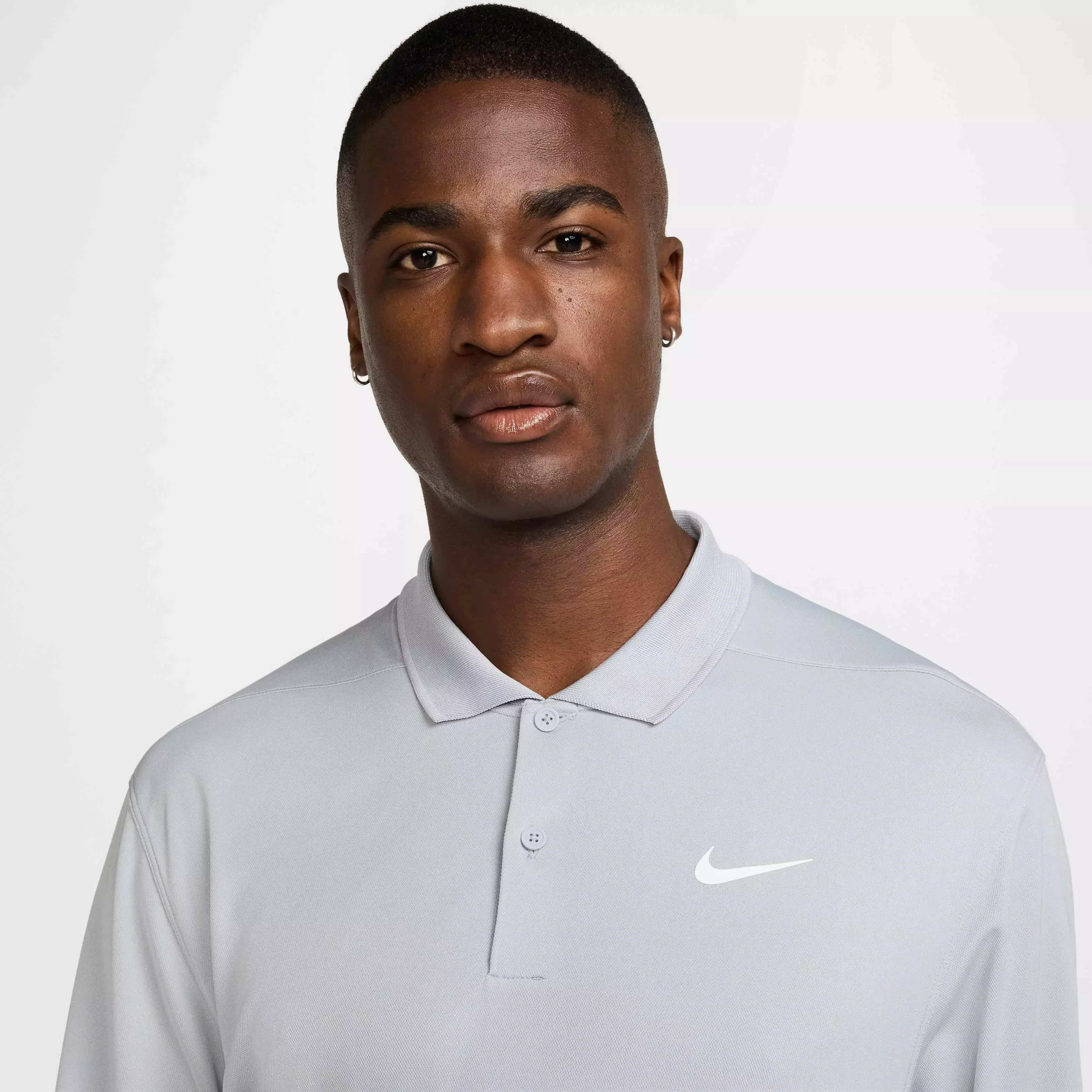 Nike Men's Dri-FIT Victory Solid Long-Sleeve Golf Polo - GREY