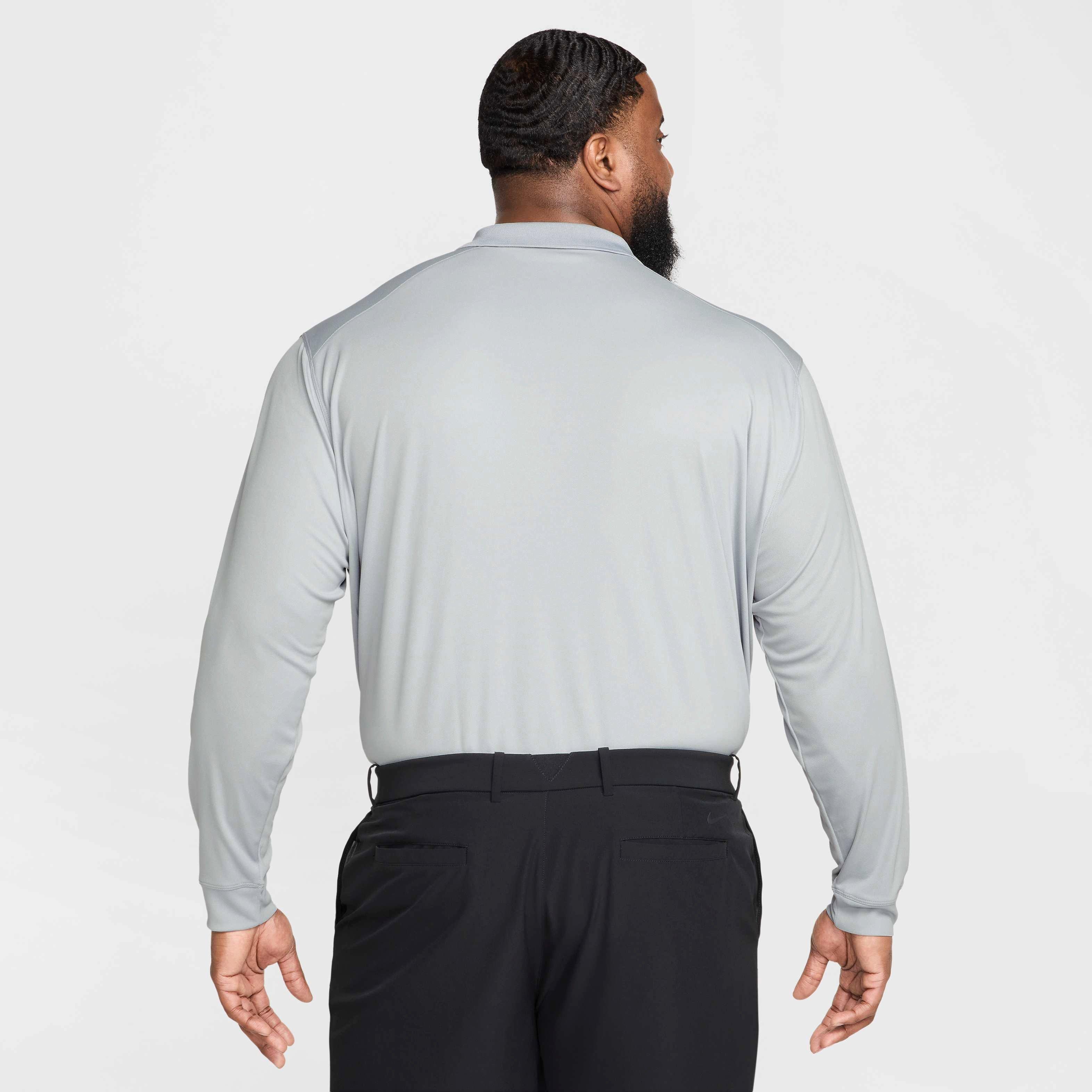 Nike Men's Dri-FIT Victory Solid Long-Sleeve Golf Polo - GREY Thumbnail View 5