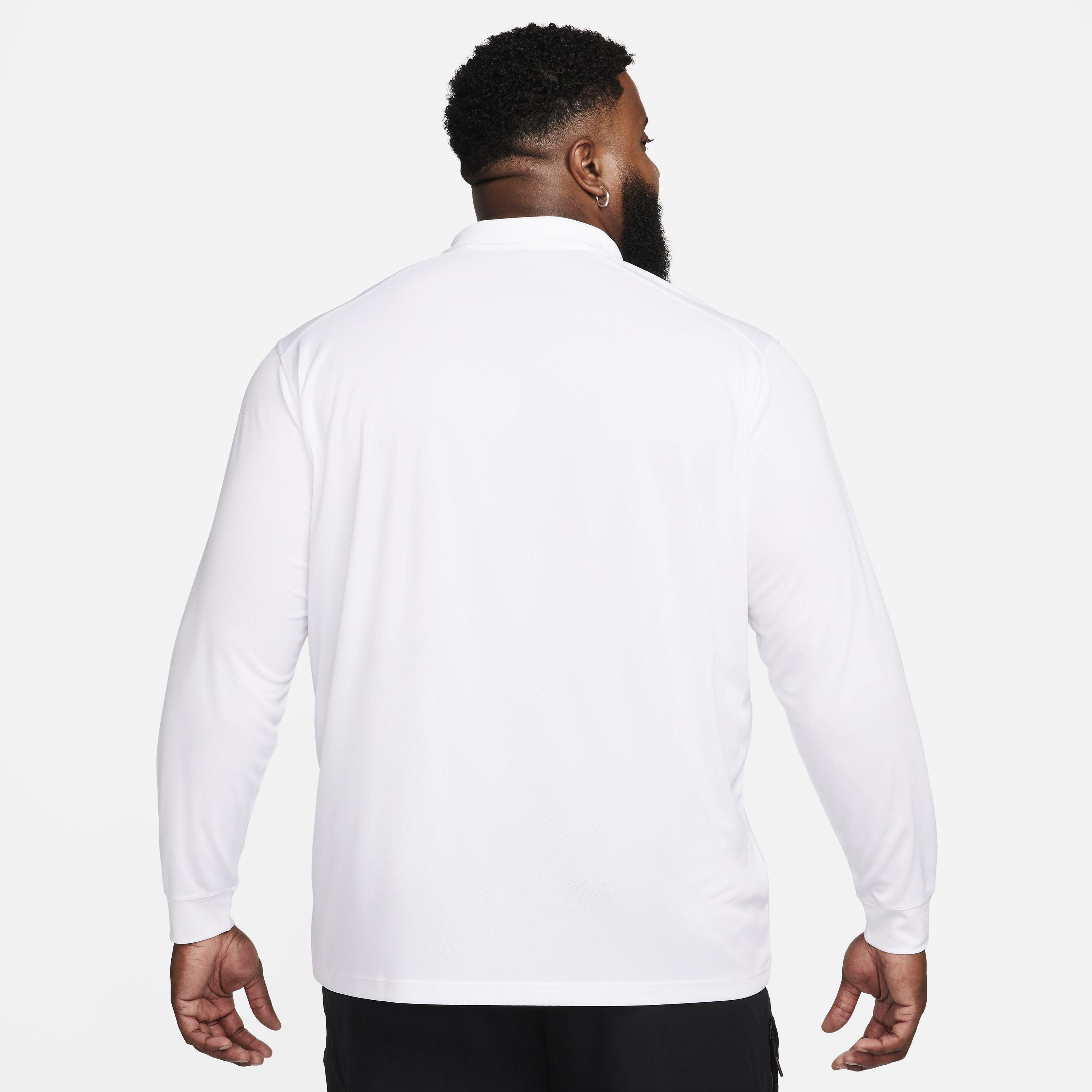 Nike Men's Dri-FIT Victory Solid Long-Sleeve Golf Polo - WHITE Thumbnail View 6