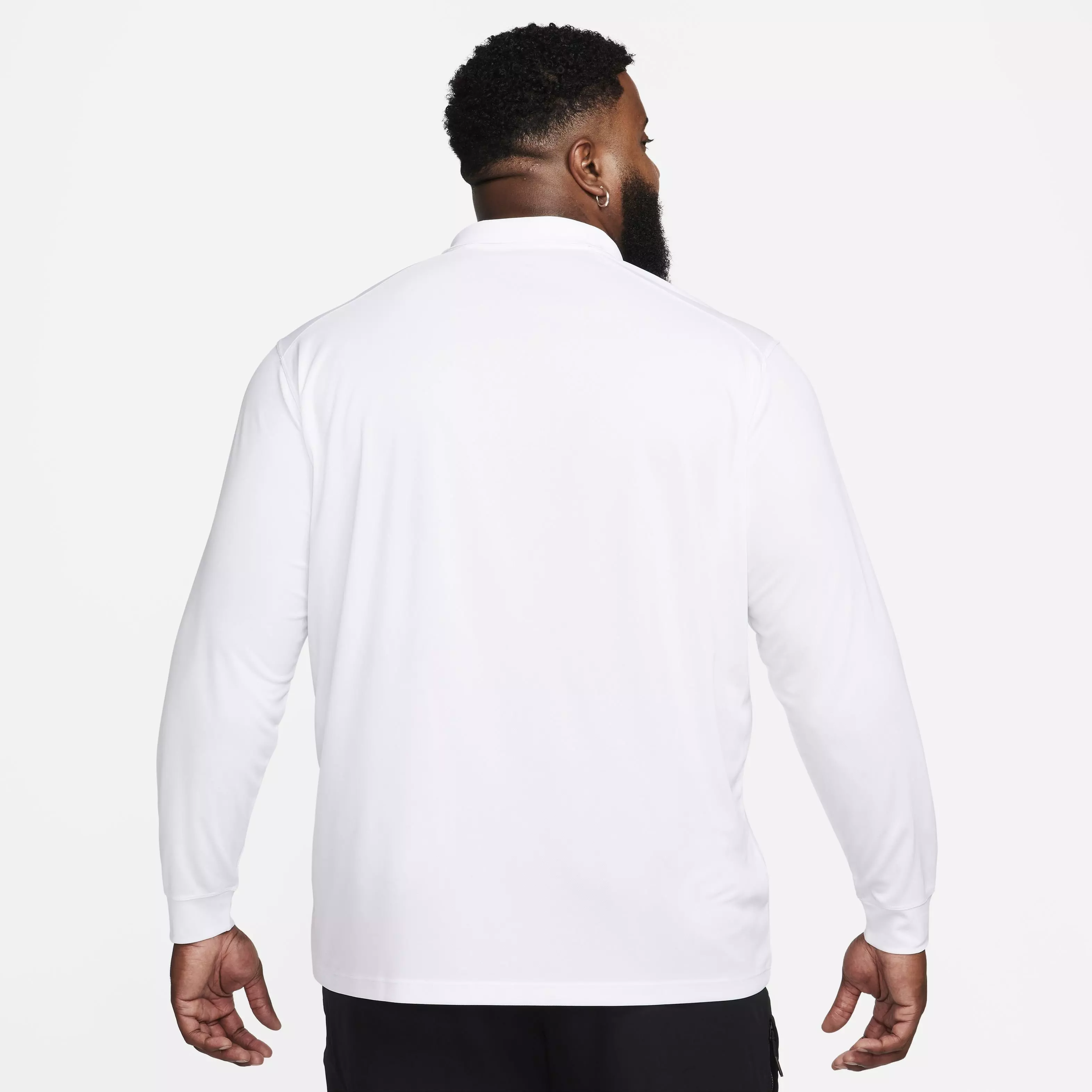 Nike Men's Dri-FIT Victory Solid Long-Sleeve Golf Polo - WHITE
