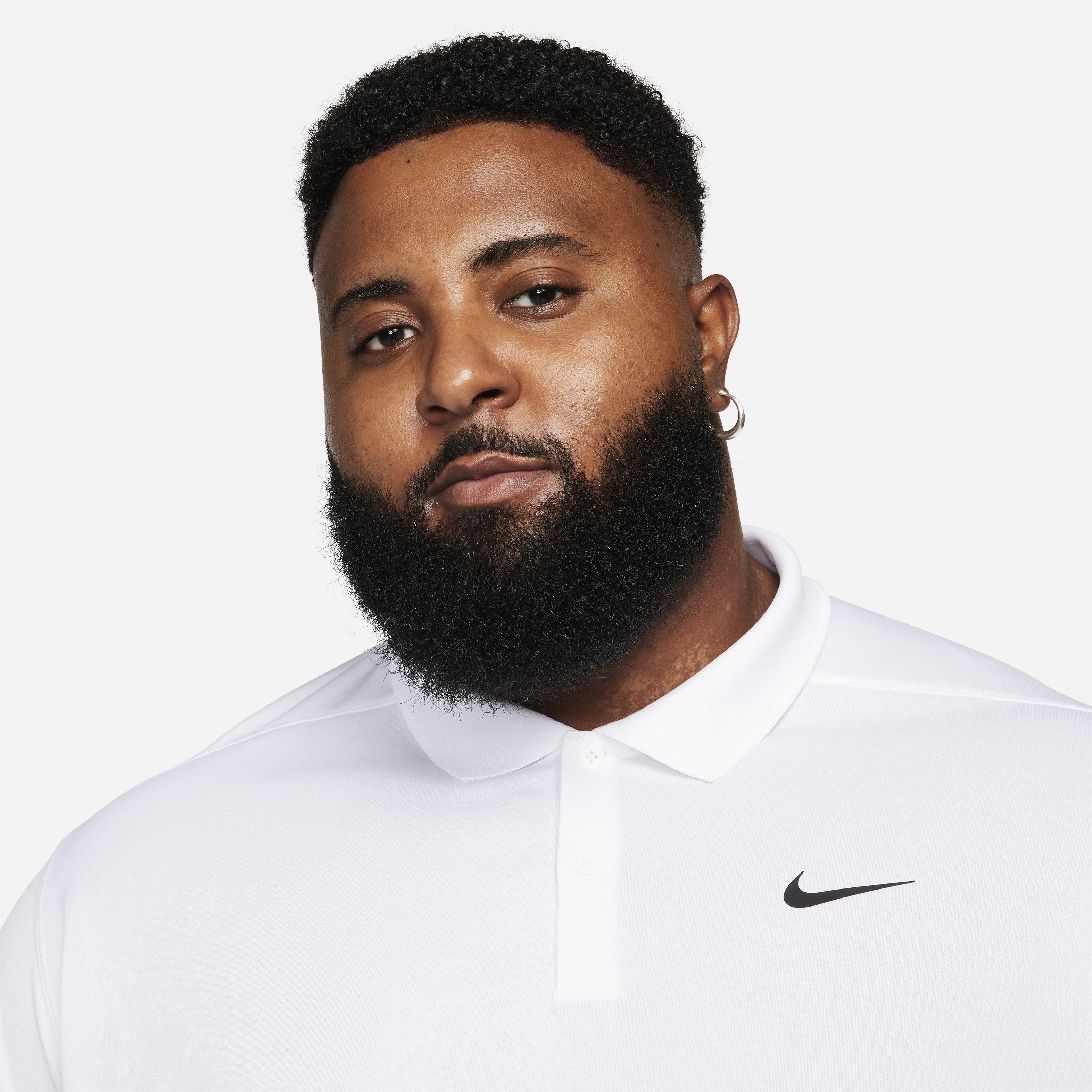 Nike Men's Dri-FIT Victory Solid Long-Sleeve Golf Polo - WHITE Thumbnail View 7