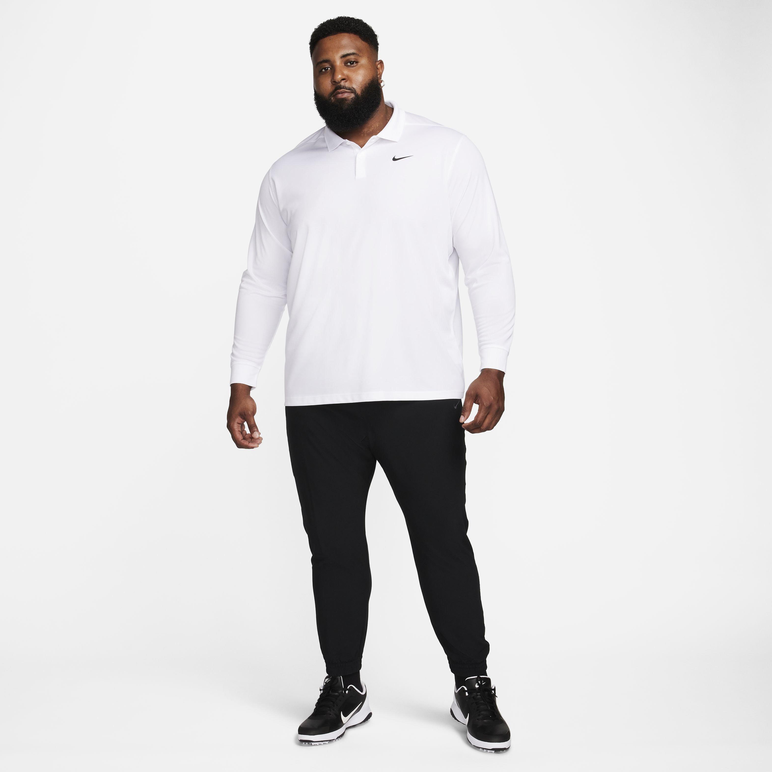 Nike Men's Dri-FIT Victory Solid Long-Sleeve Golf Polo - WHITE Thumbnail View 8