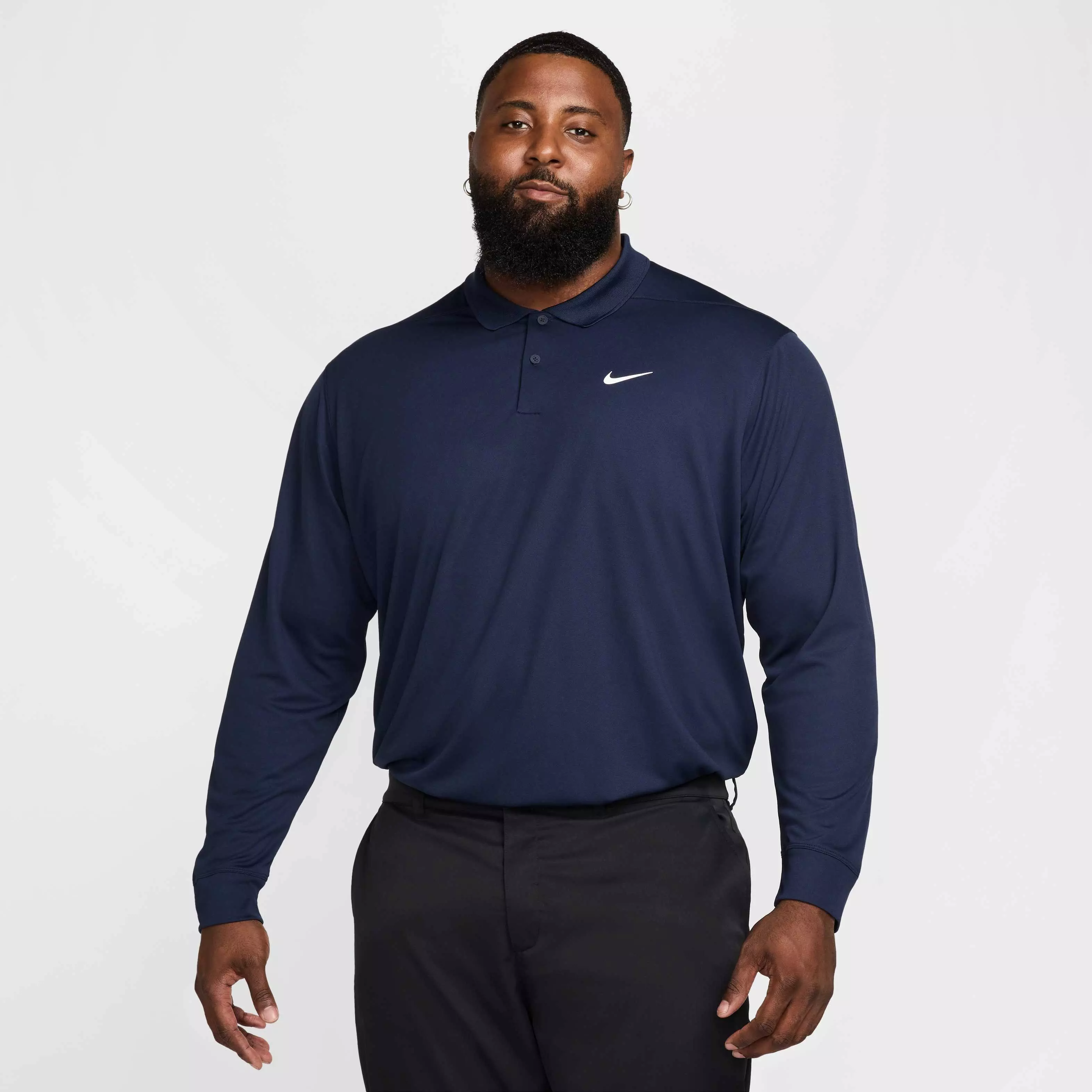 Nike Men's Dri-FIT Victory Solid Long-Sleeve Golf Polo - BLUE