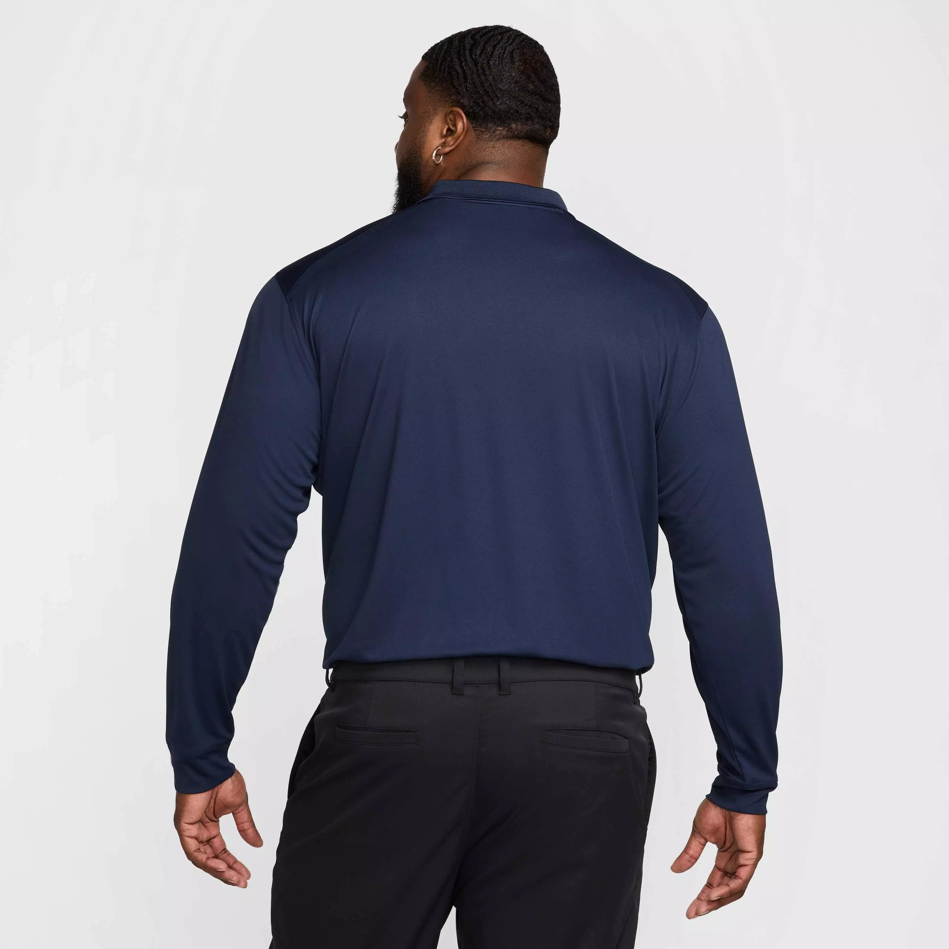 Nike Men's Dri-FIT Victory Solid Long-Sleeve Golf Polo - BLUE