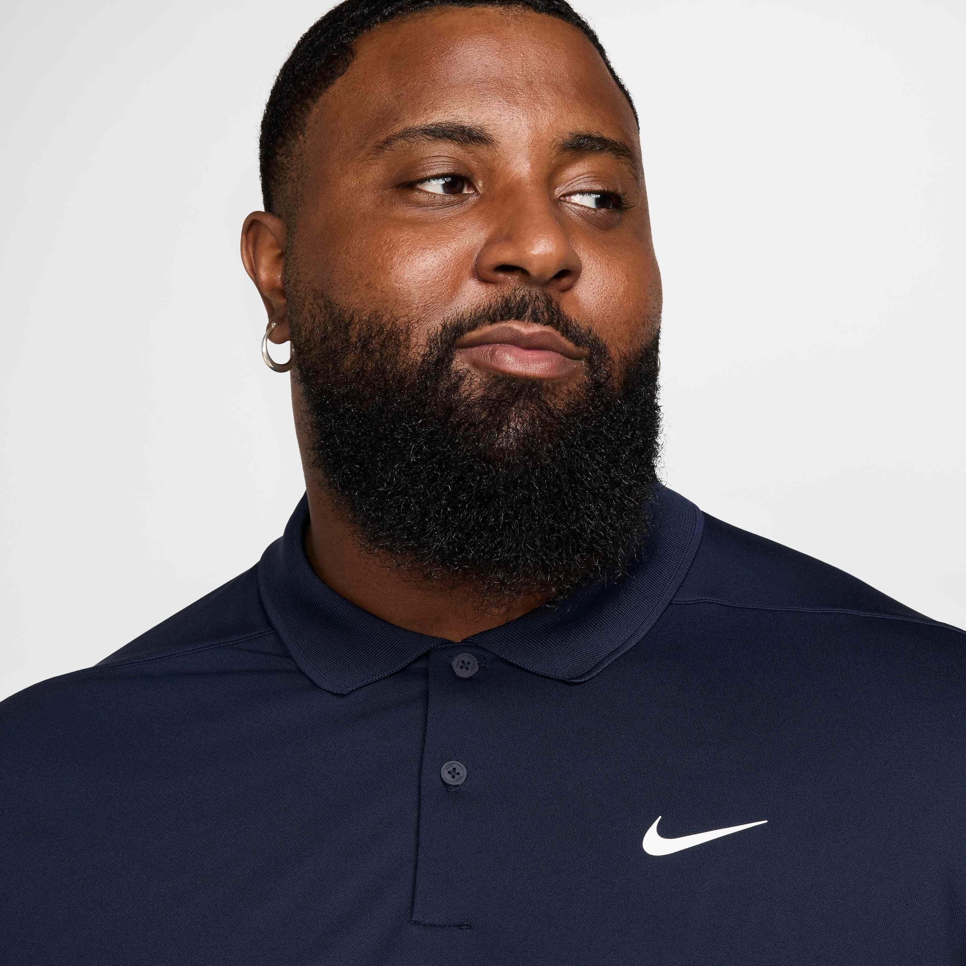 Nike Men's Dri-FIT Victory Solid Long-Sleeve Golf Polo - BLUE Thumbnail View 7