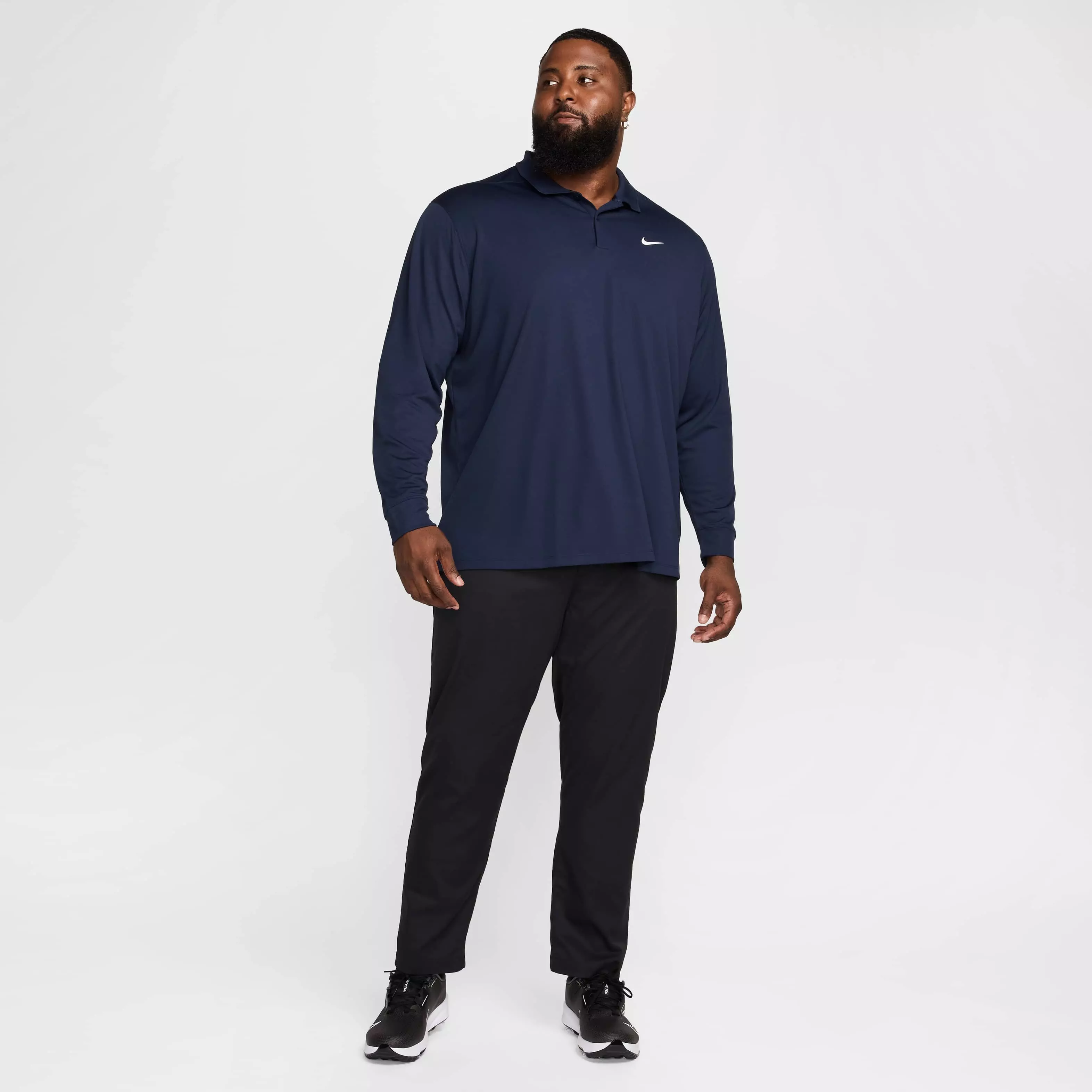 Nike Men's Dri-FIT Victory Solid Long-Sleeve Golf Polo - BLUE