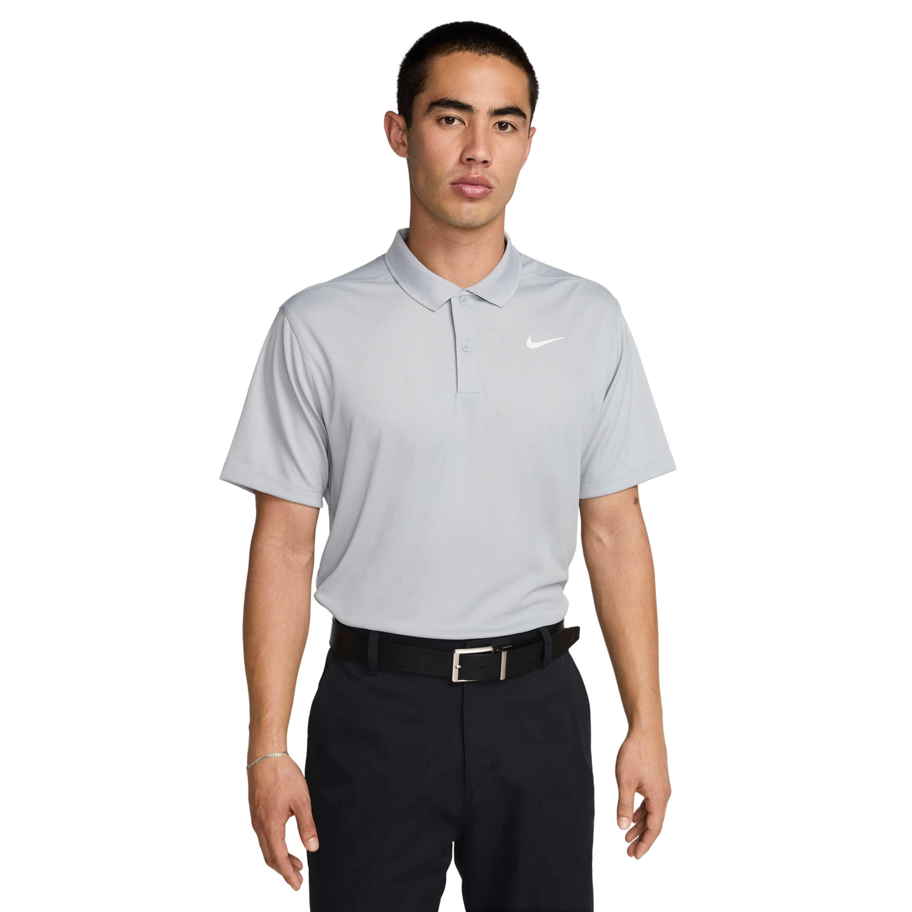 Nike Men's Dri-FIT Victory Solid Golf Polo - GREY Thumbnail View 1