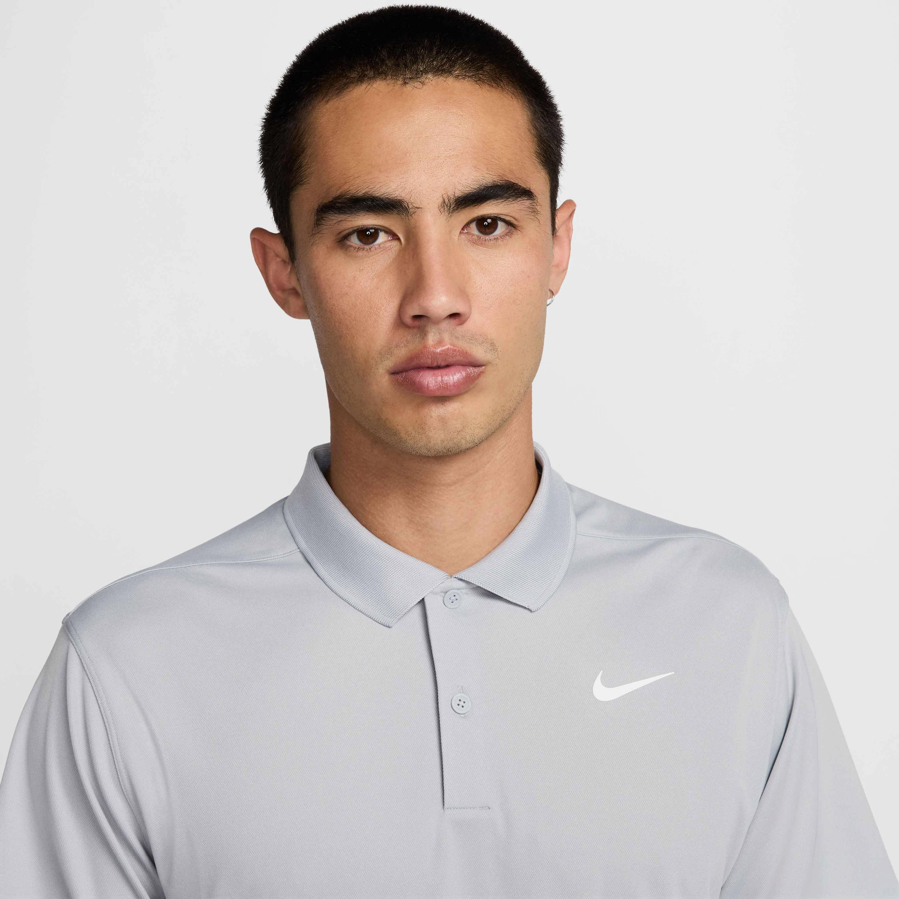 Nike Men's Dri-FIT Victory Solid Golf Polo - GREY Thumbnail View 3