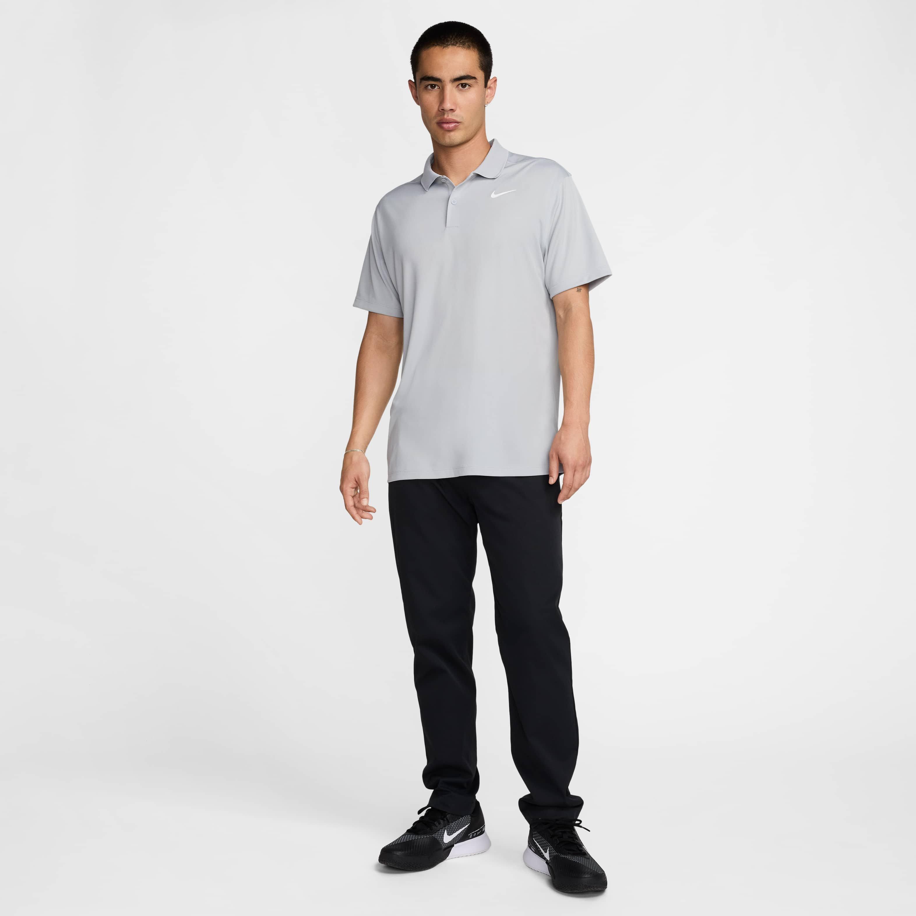 Nike Men's Dri-FIT Victory Solid Golf Polo - GREY Thumbnail View 4