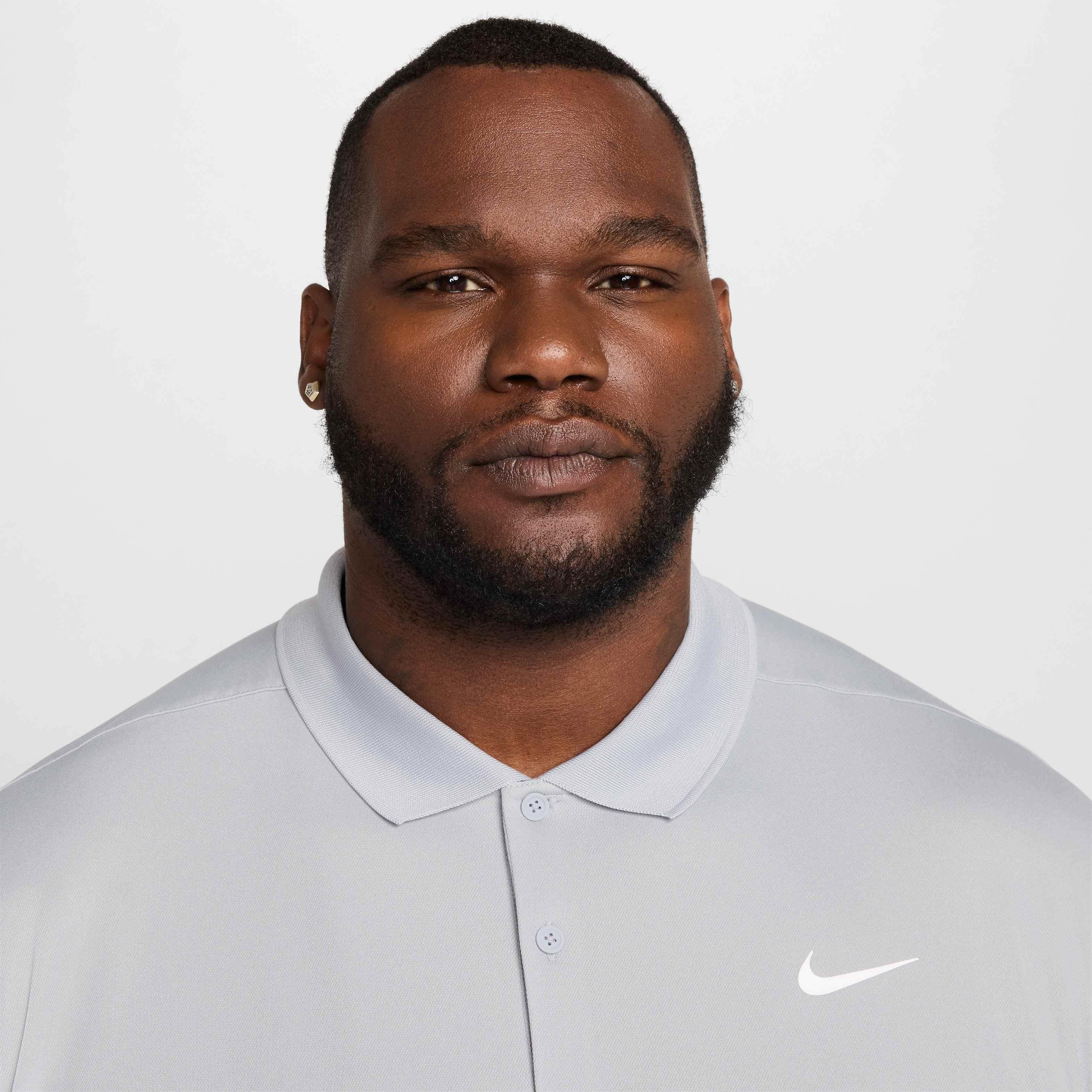 Nike Men's Dri-FIT Victory Solid Golf Polo - GREY Thumbnail View 7