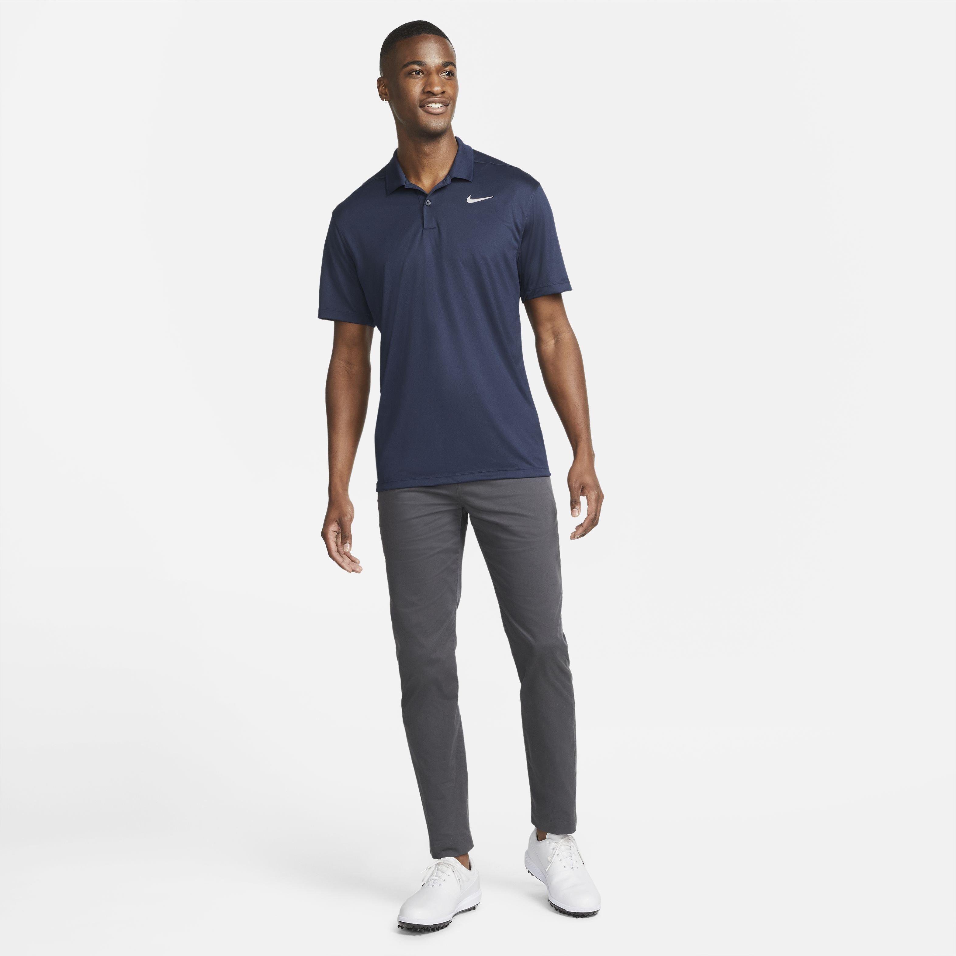 Nike Men's Dri-FIT Victory Solid Golf Polo - BLUE Thumbnail View 4