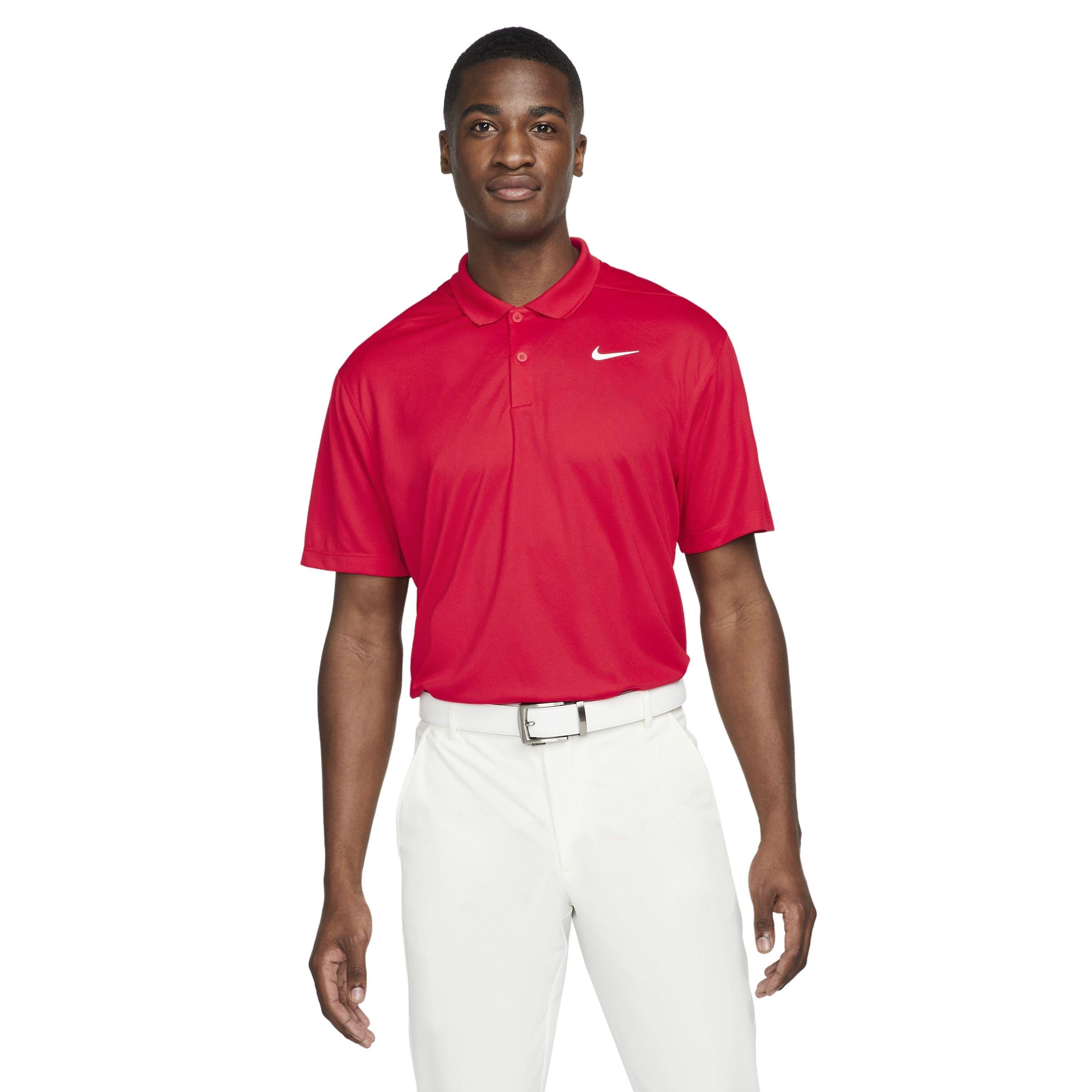 Nike Men's Dri-FIT Victory Solid Golf Polo - RED Thumbnail View 1