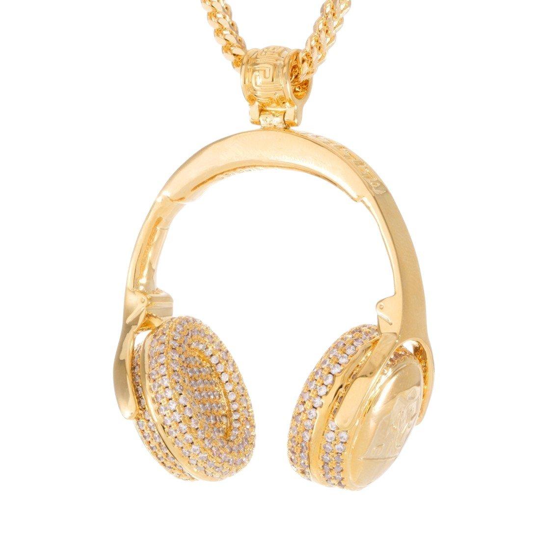 King Ice Headphones Necklace - Gold - GOLD
