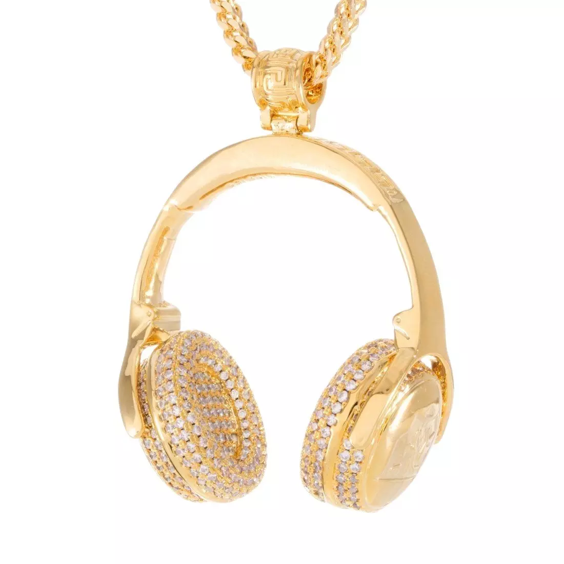 King Ice Headphones Necklace - Gold - GOLD