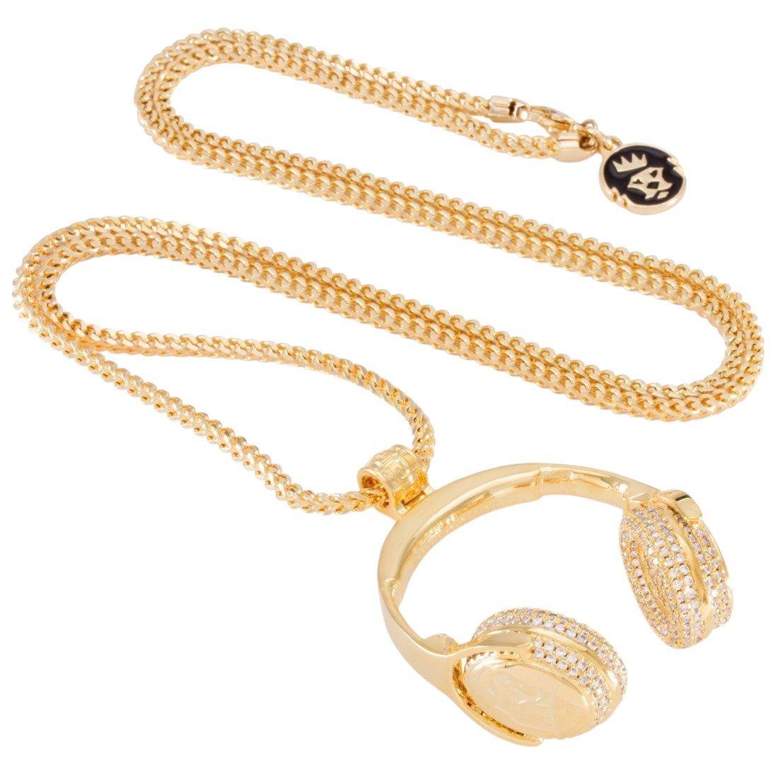 King Ice Headphones Necklace - Gold - GOLD