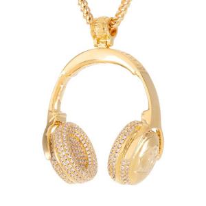 King Ice Headphones Necklace - Gold - GOLD