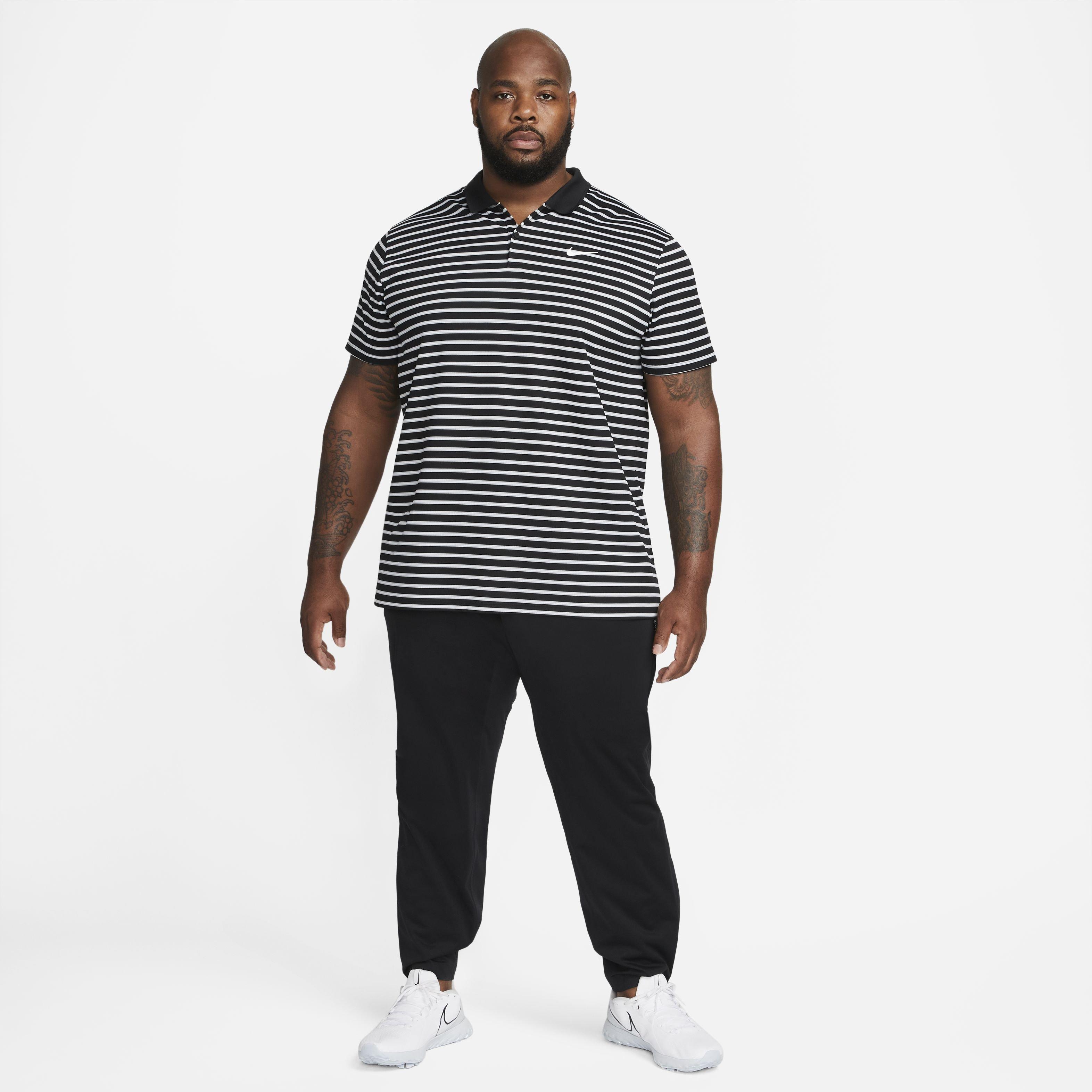 Nike Men's Dri-FIT Victory Striped Golf Polo -Black/White - BLACK/WHITE Thumbnail View 8