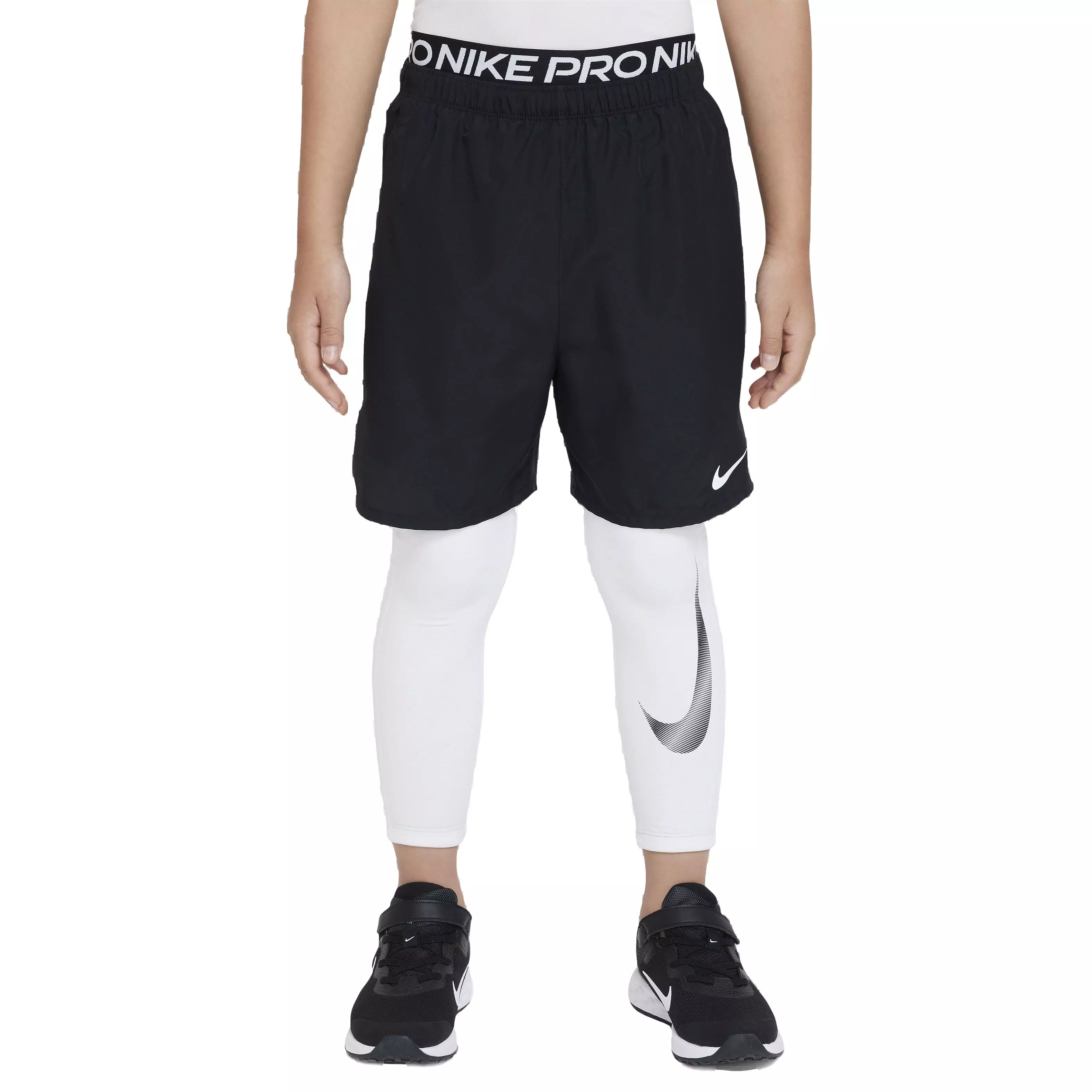 Nike Big Boys' Pro Warm Dri-FIT Leggings -White - WHITE