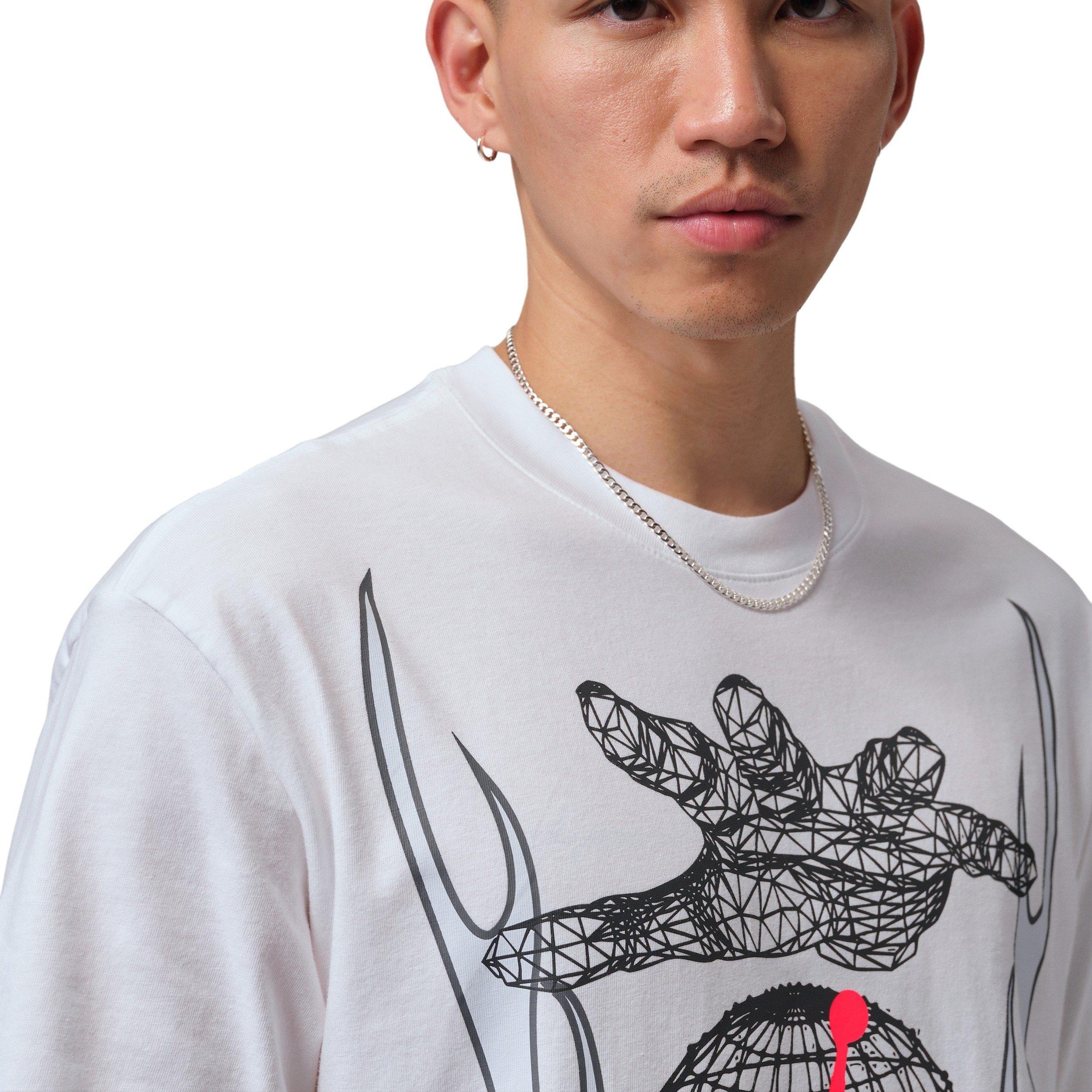 Jordan Men's Hands Graphic Short-Sleeve Crew Shirt - WHITE Thumbnail View 3