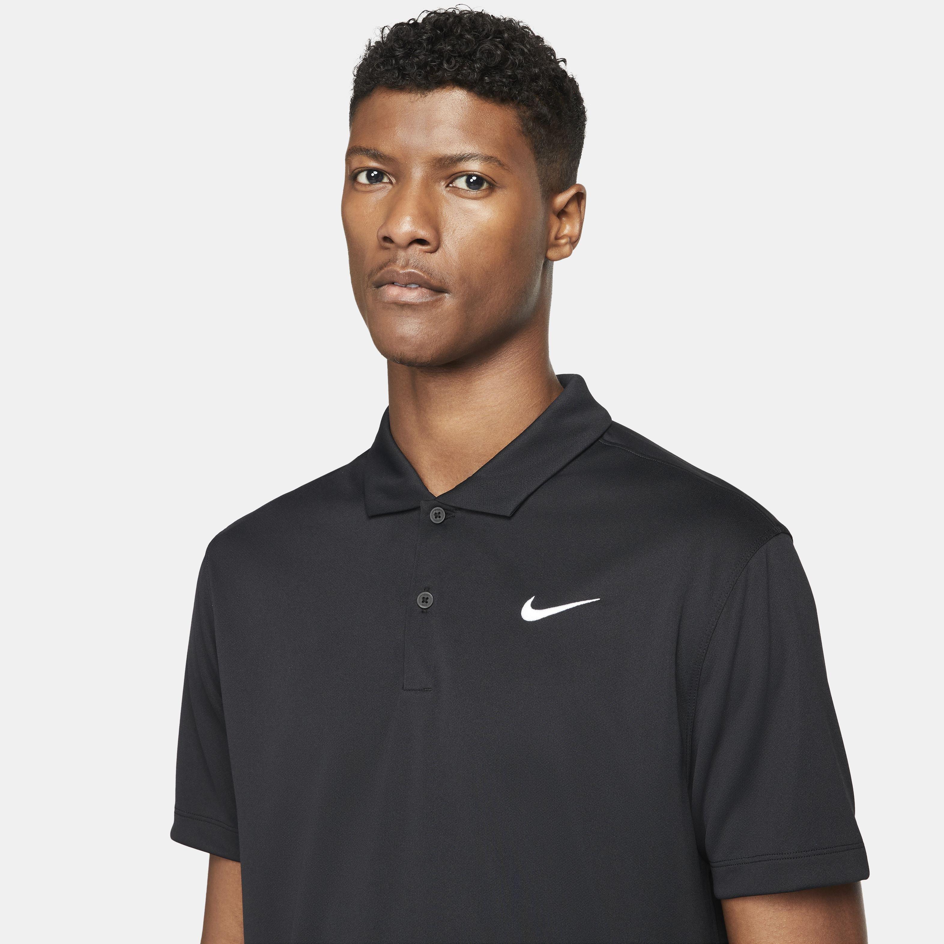 NikeCourt Men's Dri-FIT Solid Tennis Polo - BLACK Thumbnail View 3