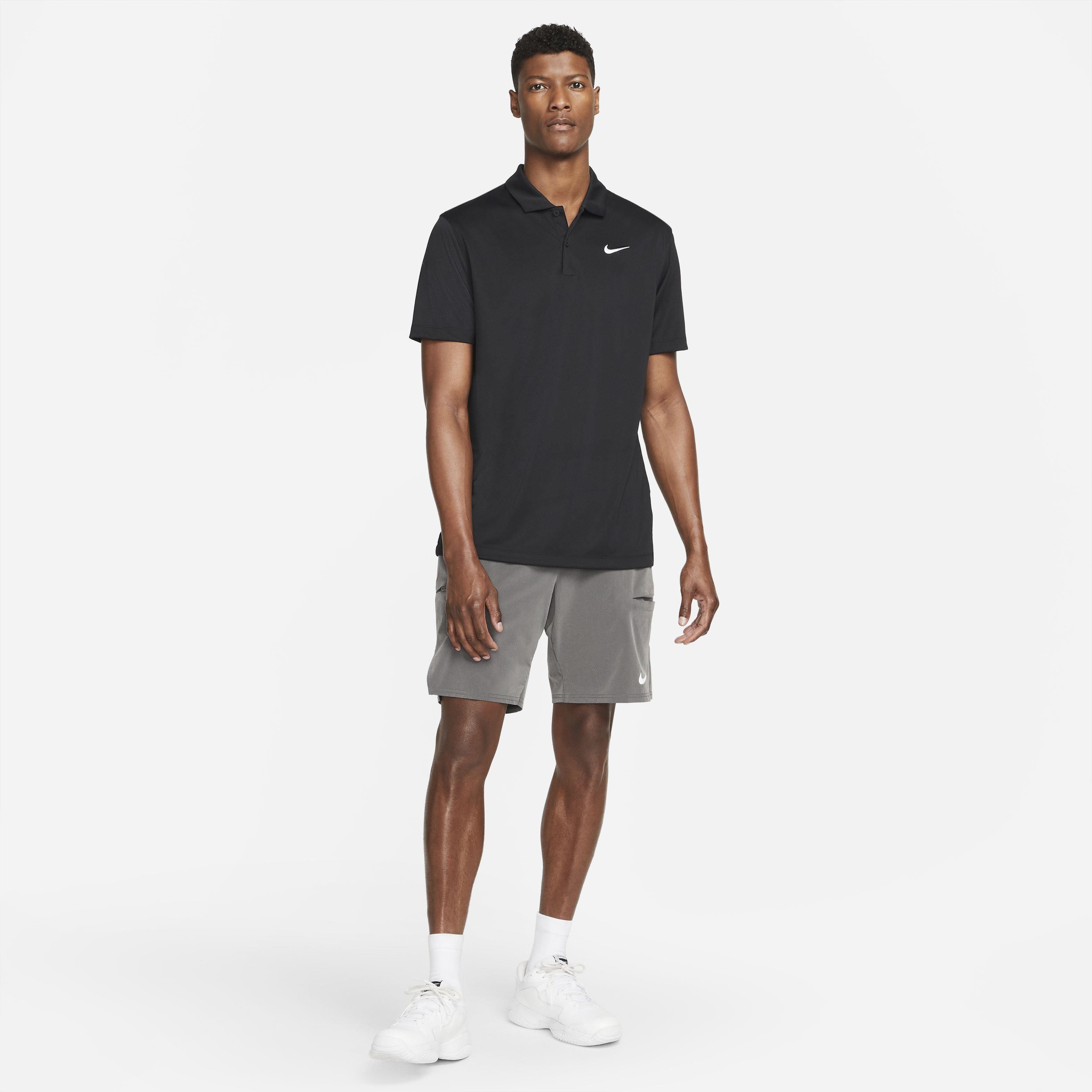 NikeCourt Men's Dri-FIT Solid Tennis Polo - BLACK Thumbnail View 4