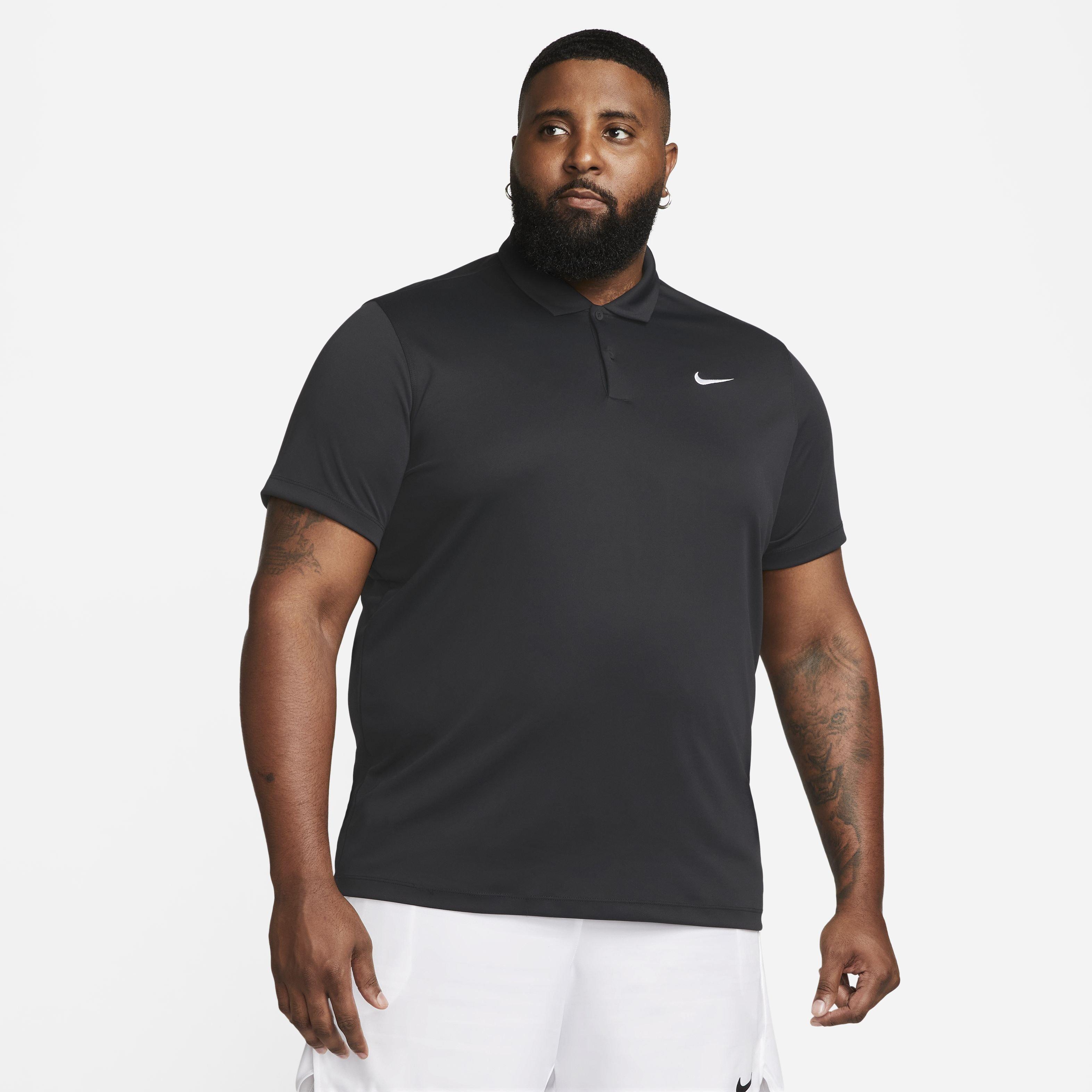 NikeCourt Men's Dri-FIT Solid Tennis Polo - BLACK Thumbnail View 5